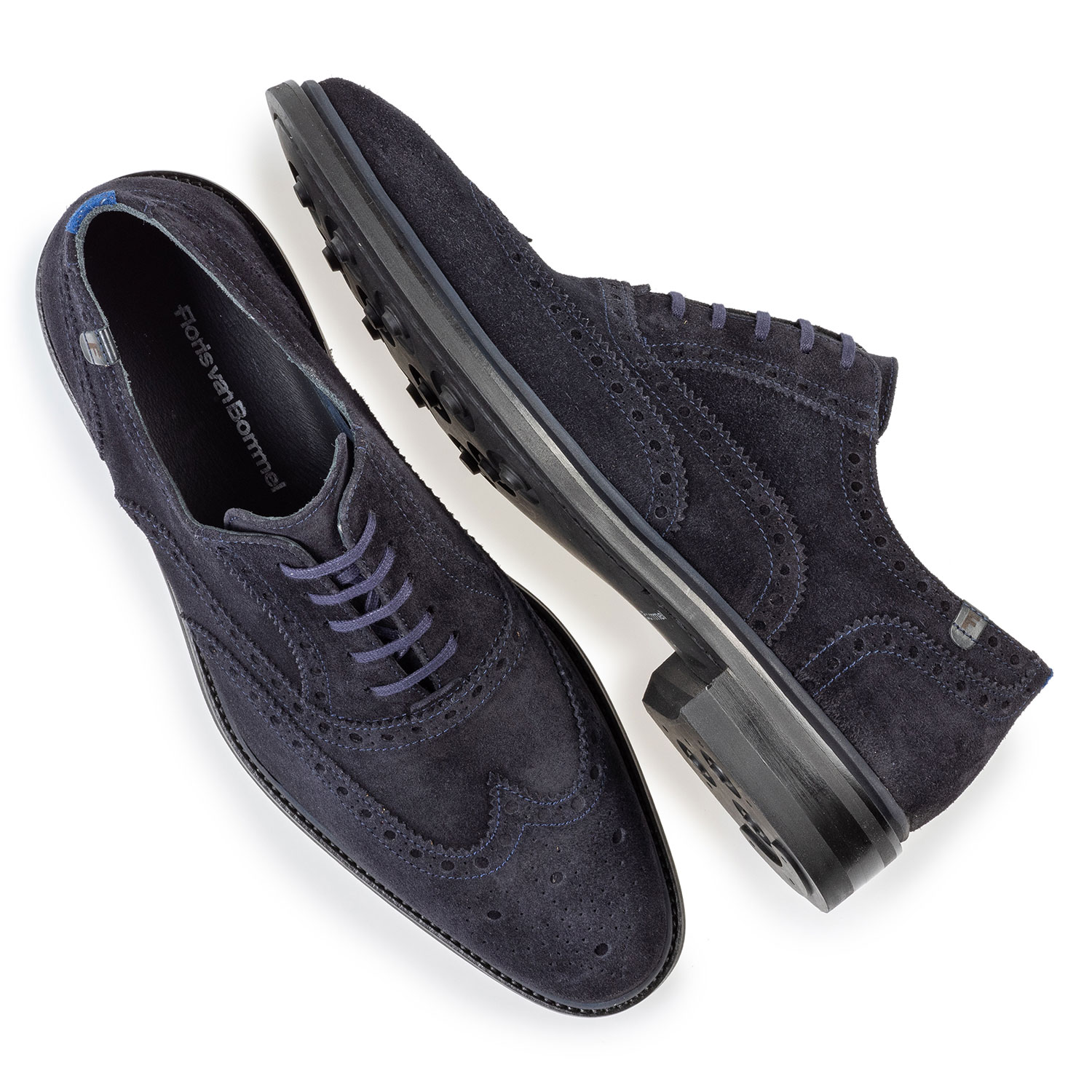 19172/01 - Brogue suède donkerblauw 19172/01 - Brogue suède donkerblauw