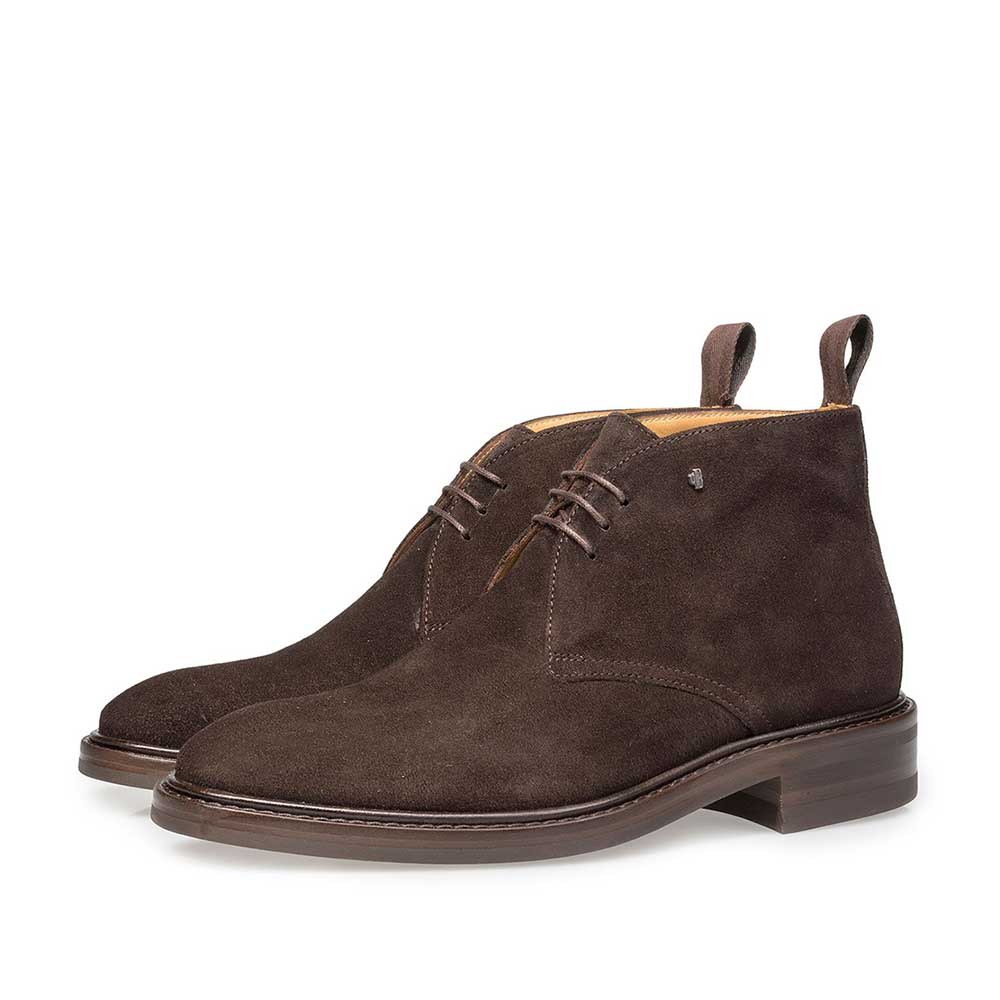 10161/00 - Dark brown suede leather lace boot 10161/00 - Dark brown suede leather lace boot