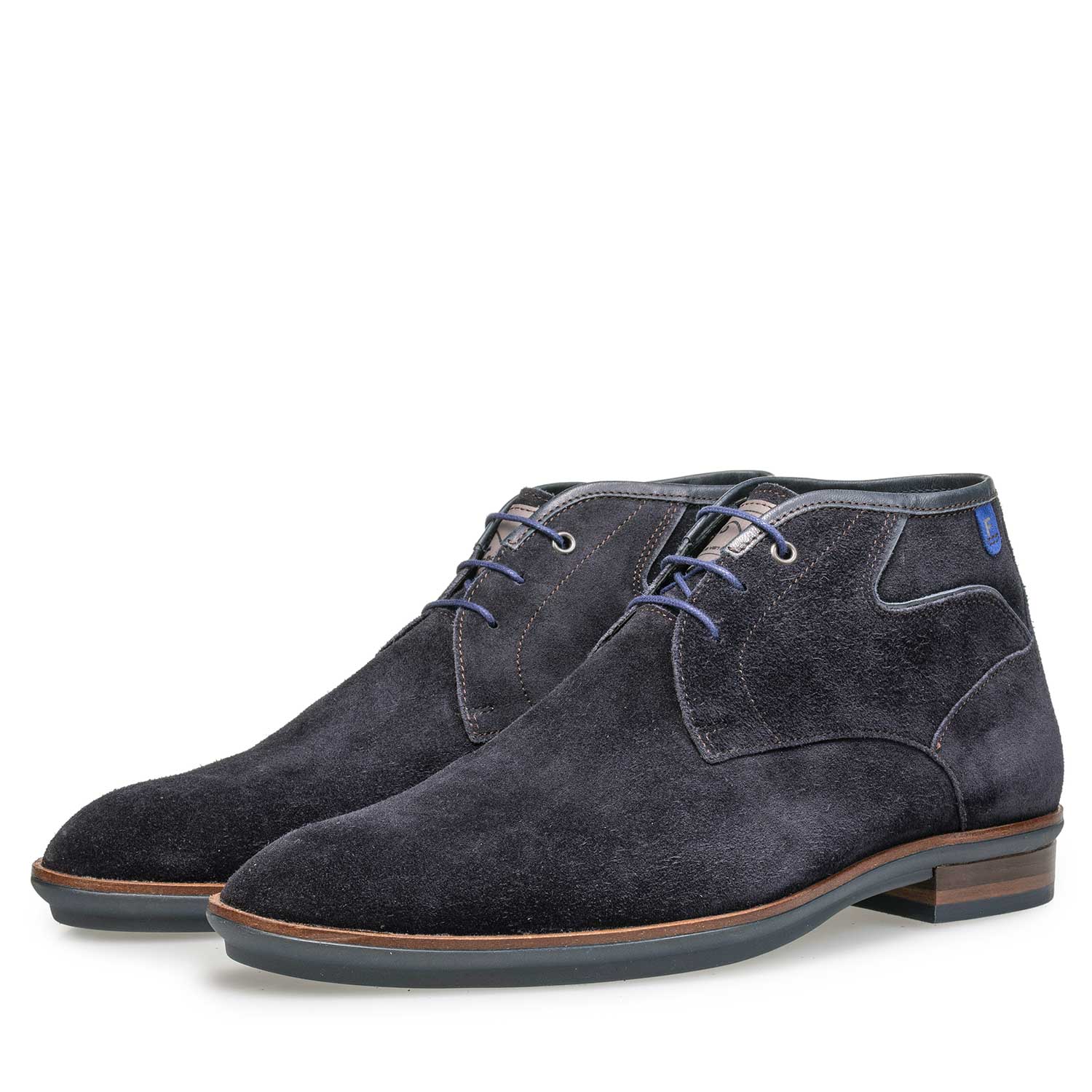 10156/03 - Donkerblauwe suède veterboot 10156/03 - Donkerblauwe suède veterboot