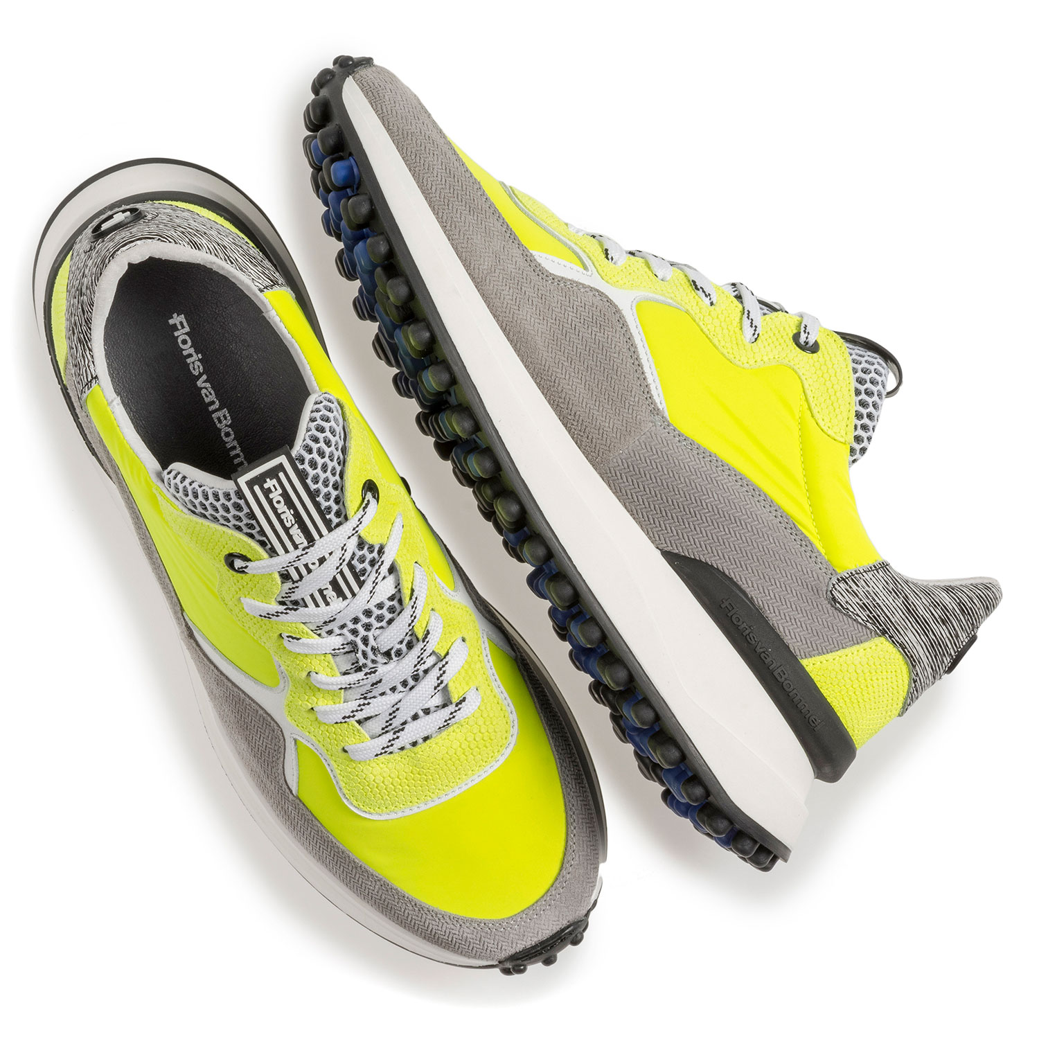 16303/10 - Premium grey and yellow suede leather sneaker 16303/10 - Premium grey and yellow suede leather sneaker