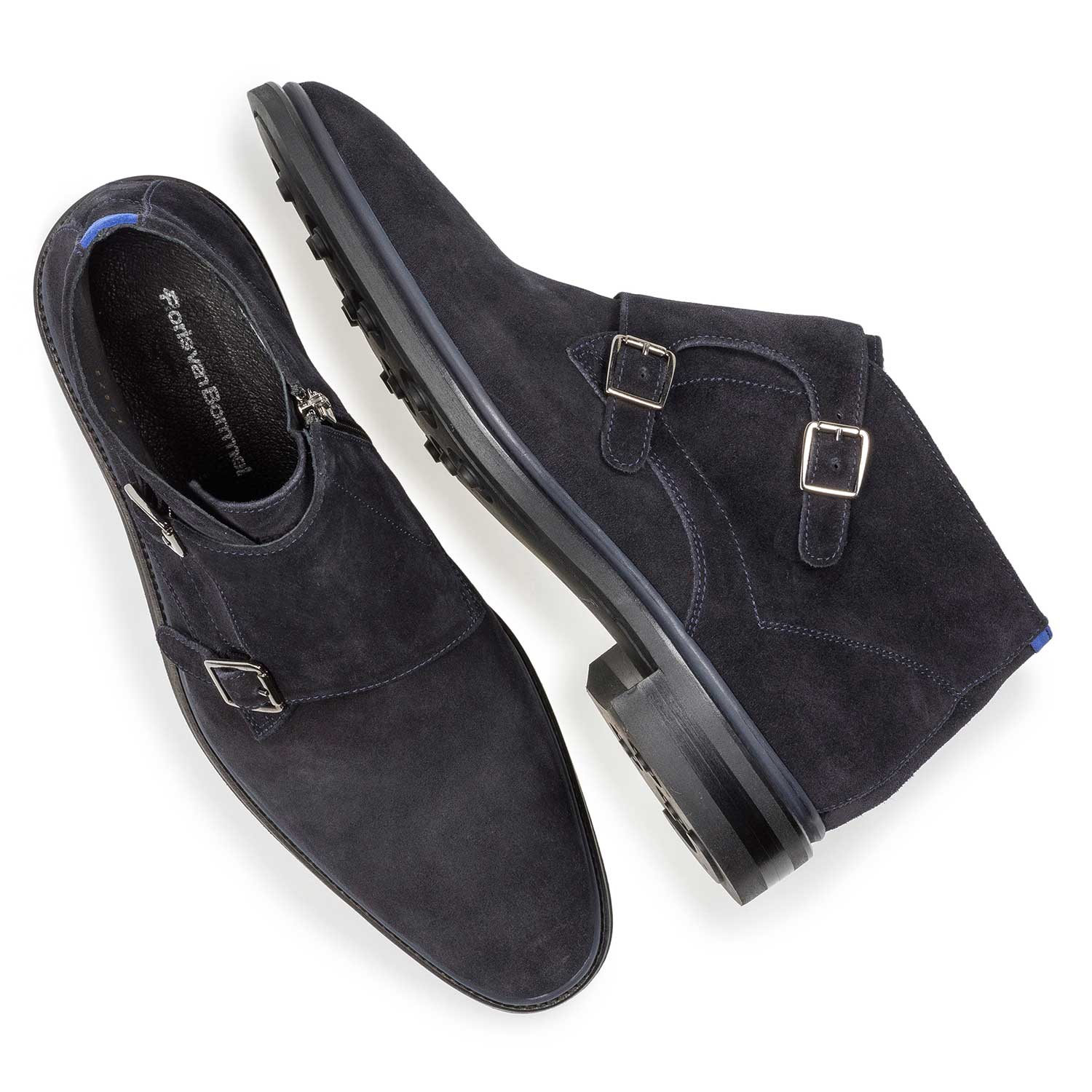 10672/01 - Dark blue calf leather monk strap 10672/01 - Dark blue calf leather monk strap