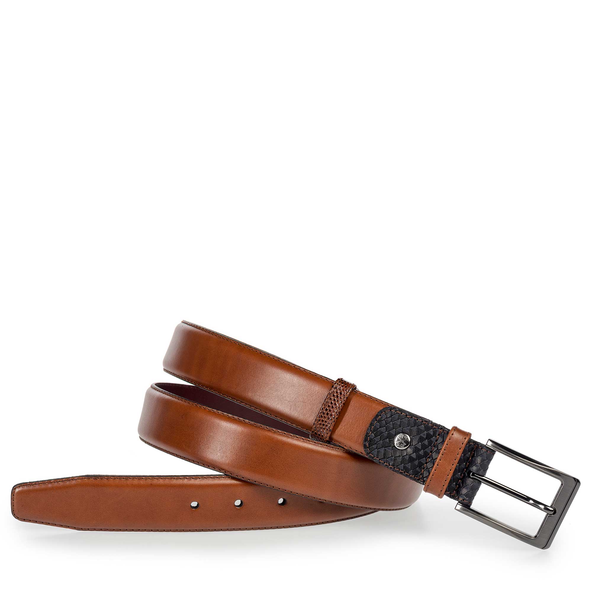 75160/00 - Floris van Bommel cognac-coloured leather men’s belt 75160/00 - Floris van Bommel cognac-coloured leather men’s belt