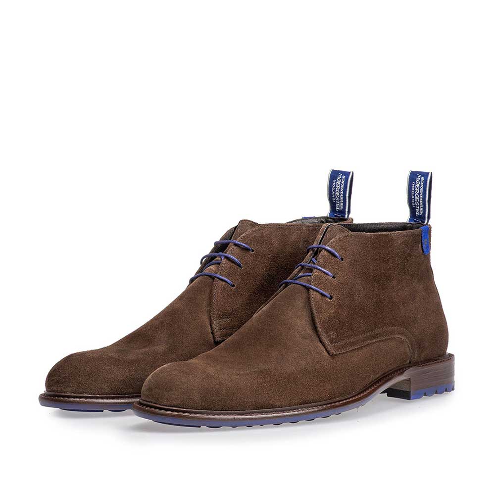 10203/18 - Dark taupe-coloured/brown suede lace boot 10203/18 - Dark taupe-coloured/brown suede lace boot