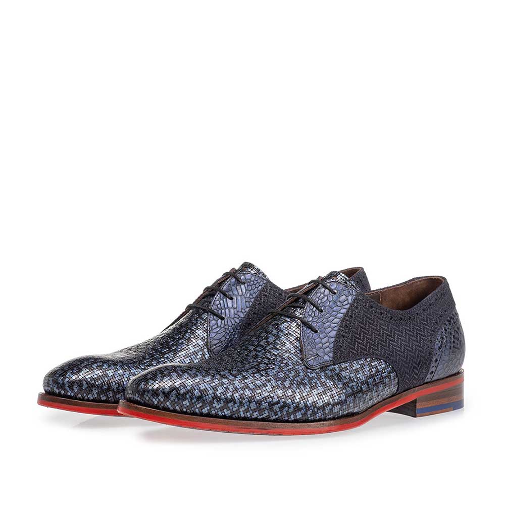 18107/20 - Lace shoe blue metallic 18107/20 - Lace shoe blue metallic