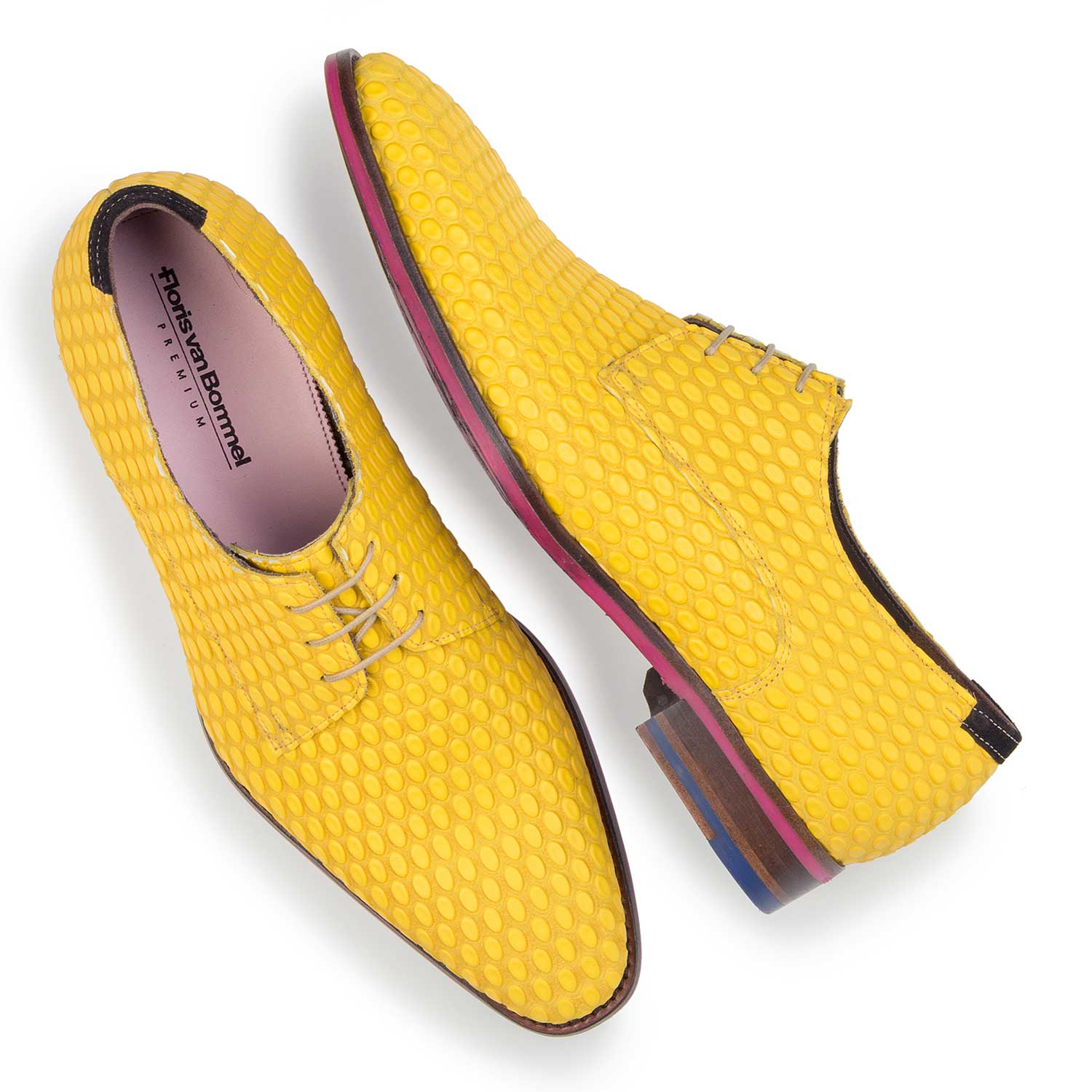 14157/01 - Premium yellow leather lace shoe 14157/01 - Premium yellow leather lace shoe
