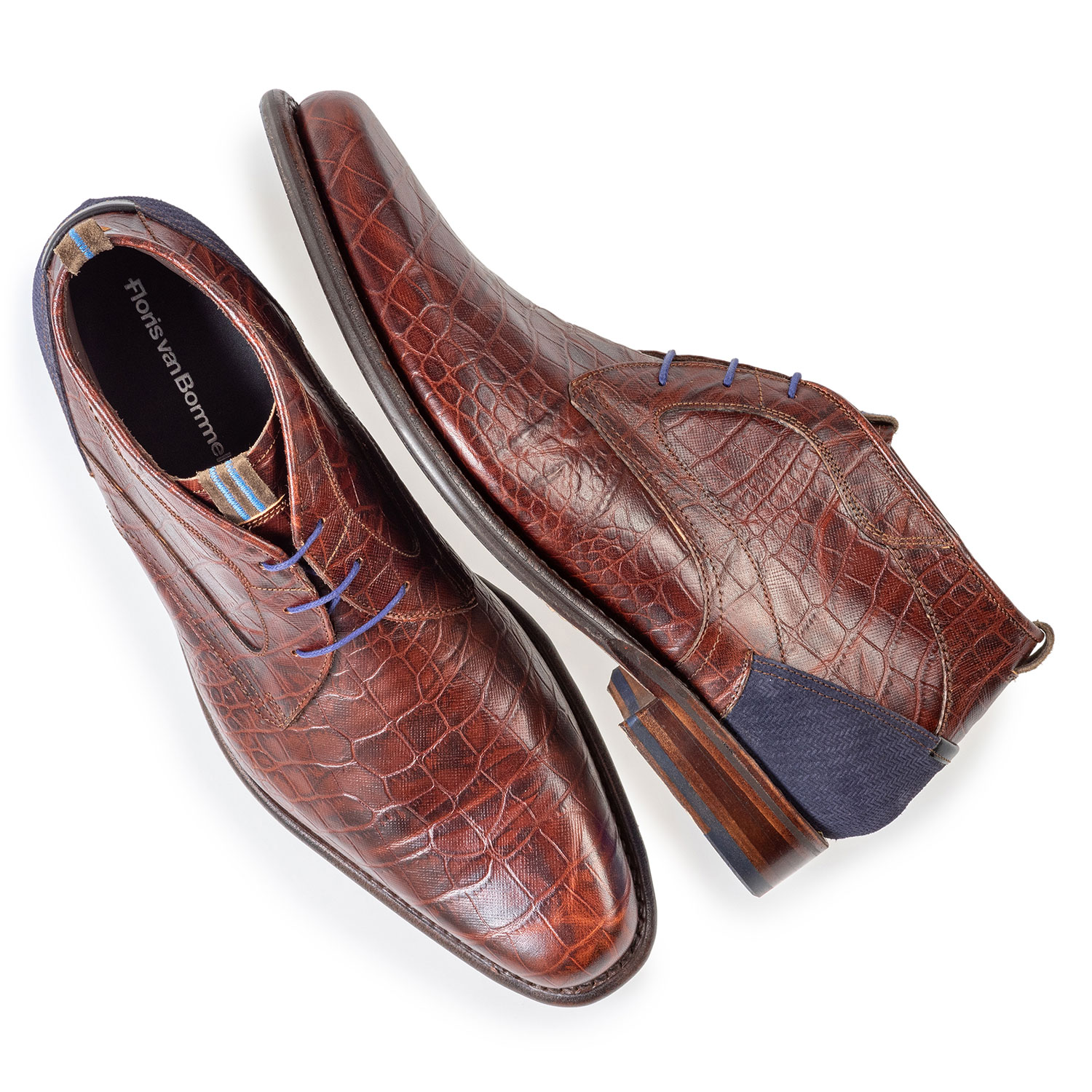 20065/07 - Veterboot crocoprint cognac 20065/07 - Veterboot crocoprint cognac