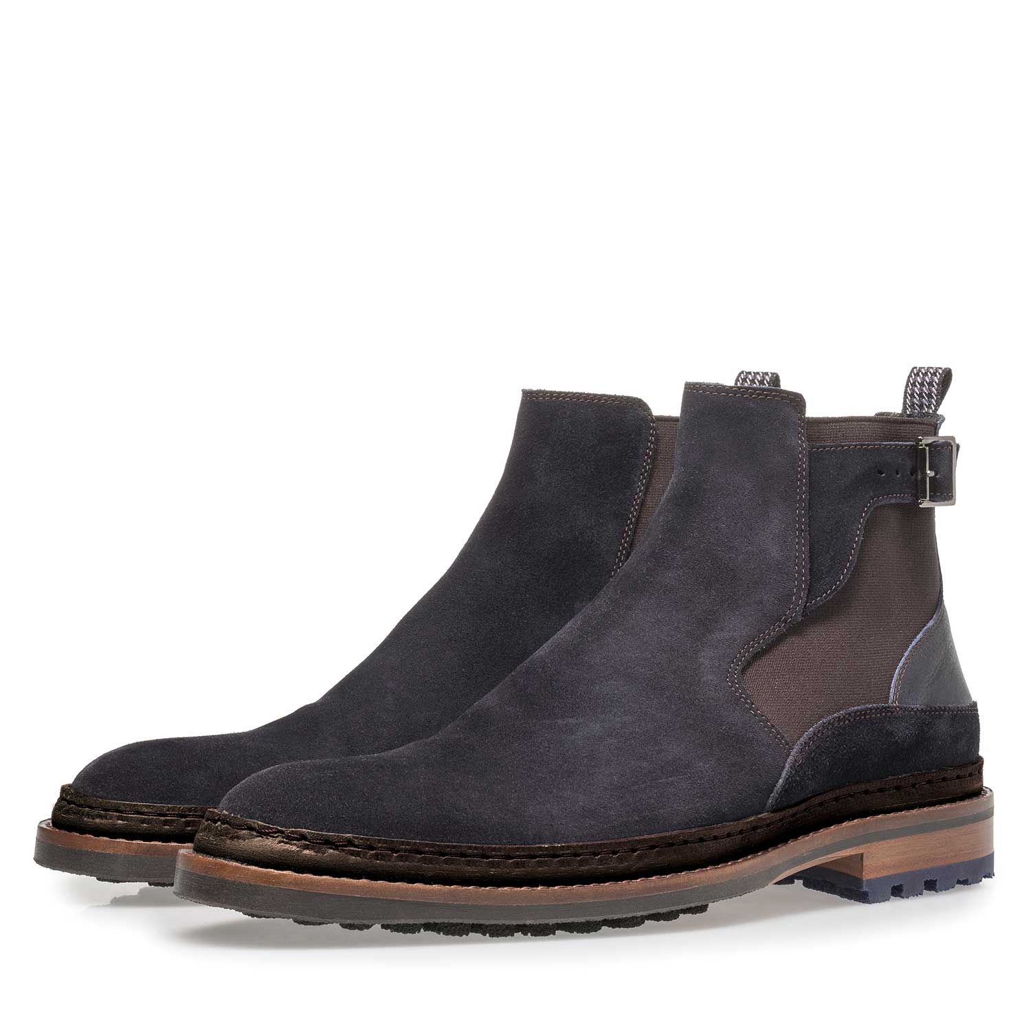 10529/05 - Donkerblauwe suède chelsea boot 10529/05 - Donkerblauwe suède chelsea boot