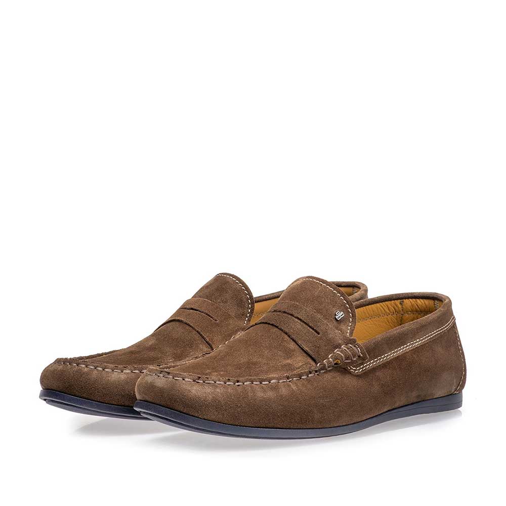 15038/01 - Taupe-coloured suede leather loafer 15038/01 - Taupe-coloured suede leather loafer