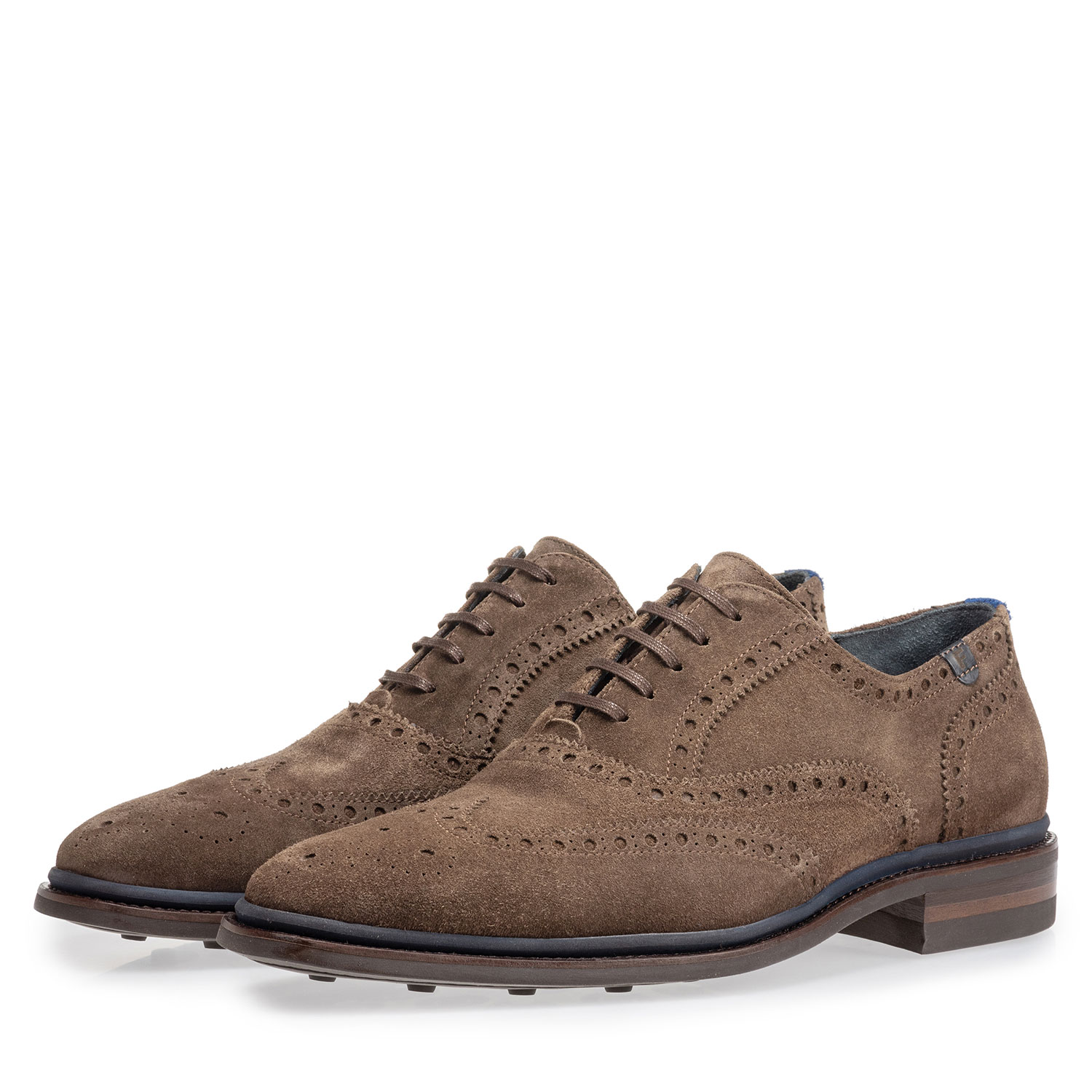 19172/03 - Brogue suede leather dark taupe 19172/03 - Brogue suede leather dark taupe