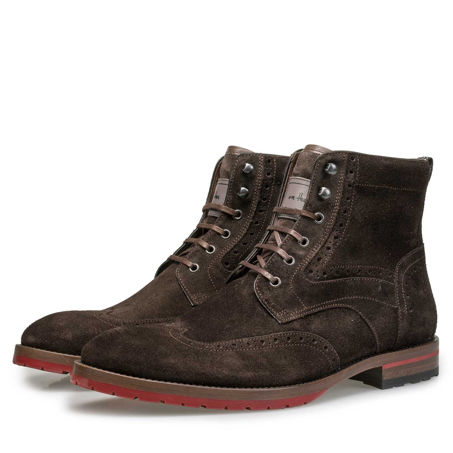 10295/06 - Bruine suède brogue veterboot 10295/06 - Bruine suède brogue veterboot