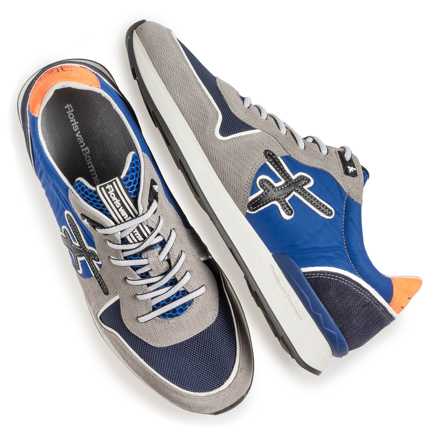 16346/05 - Grijs/blauwe suède sneaker 16346/05 - Grijs/blauwe suède sneaker