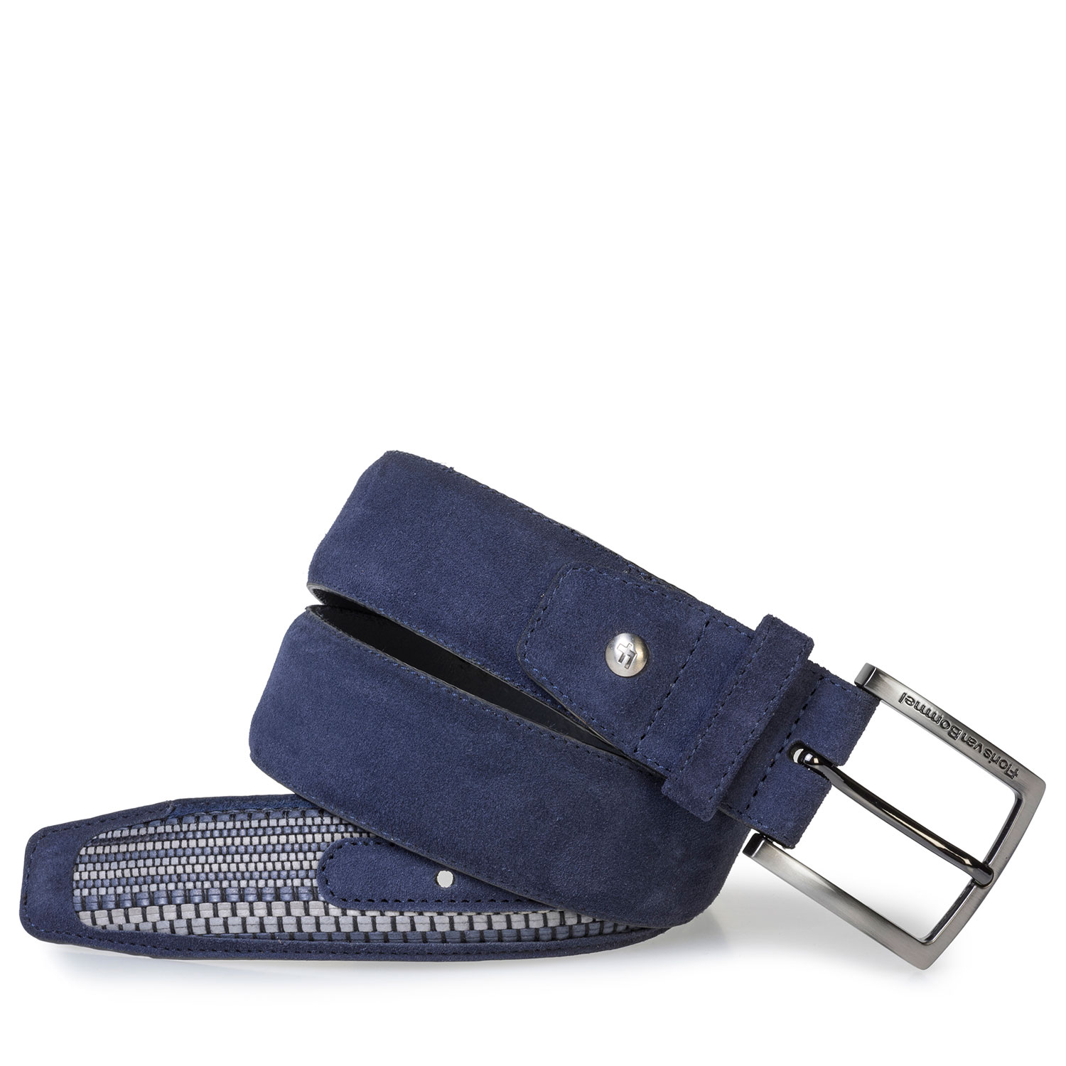 75159/33 - Donkerblauwe riem met gevlochten detail 75159/33 - Donkerblauwe riem met gevlochten detail