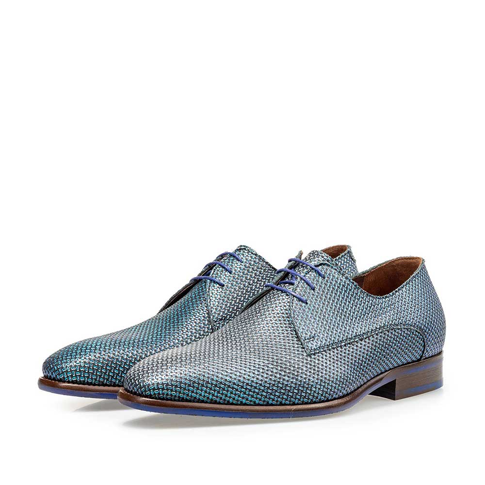18368/01 - Lace shoe blue metallic print 18368/01 - Lace shoe blue metallic print