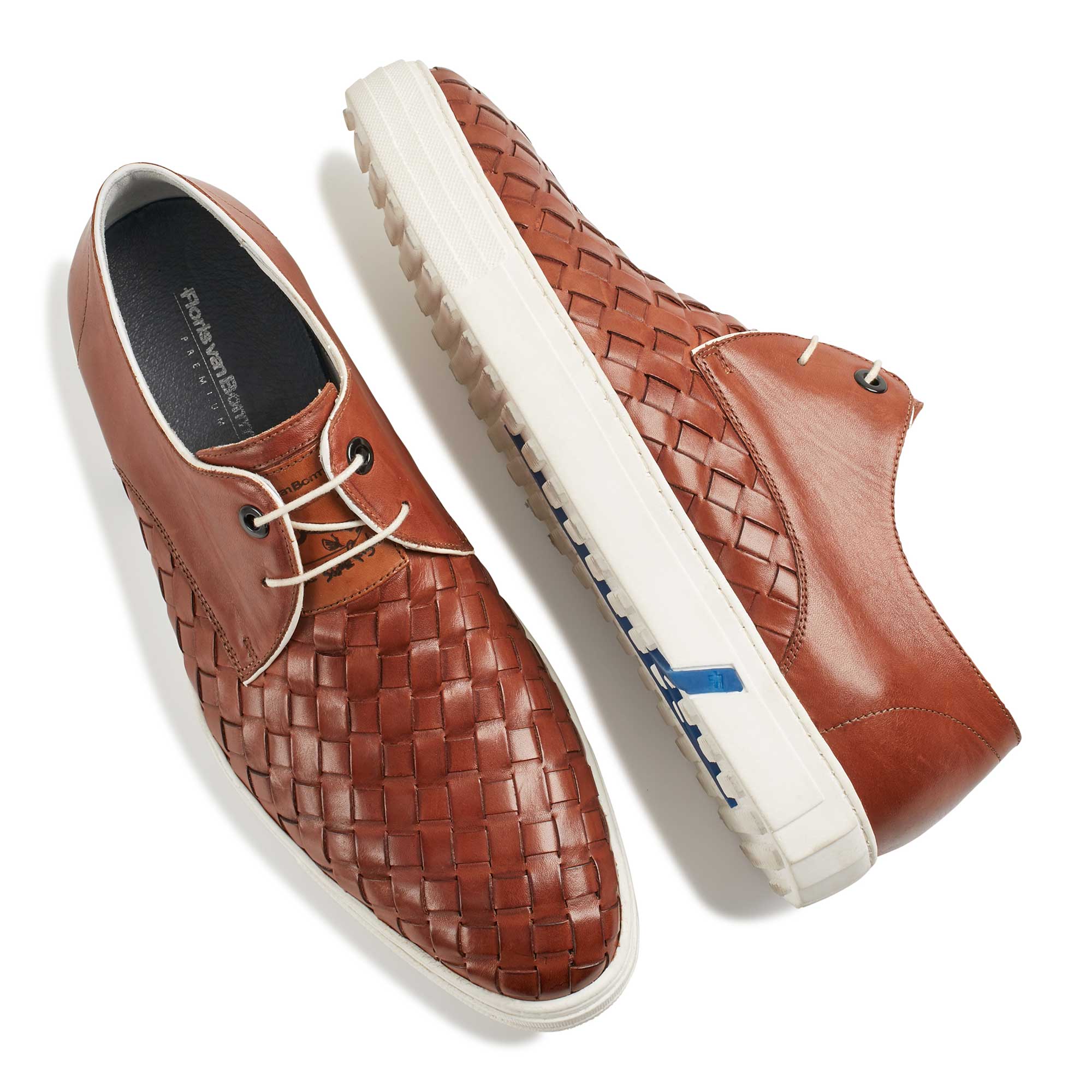 14451/02 - Floris van Bommel cognac-coloured men’s leather city sneaker 14451/02 - Floris van Bommel cognac-coloured men’s leather city sneaker