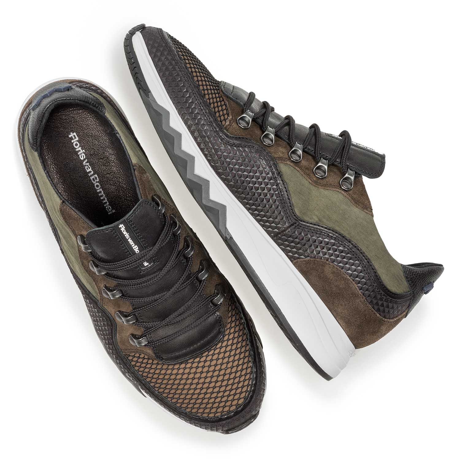 16393/00 - Groene leren sneaker 16393/00 - Groene leren sneaker
