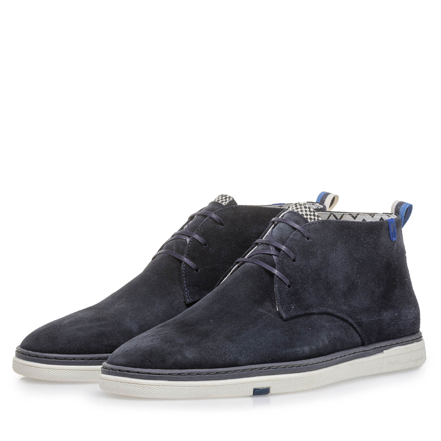 10502/06 - Dark blue suede leather lace boot 10502/06 - Dark blue suede leather lace boot