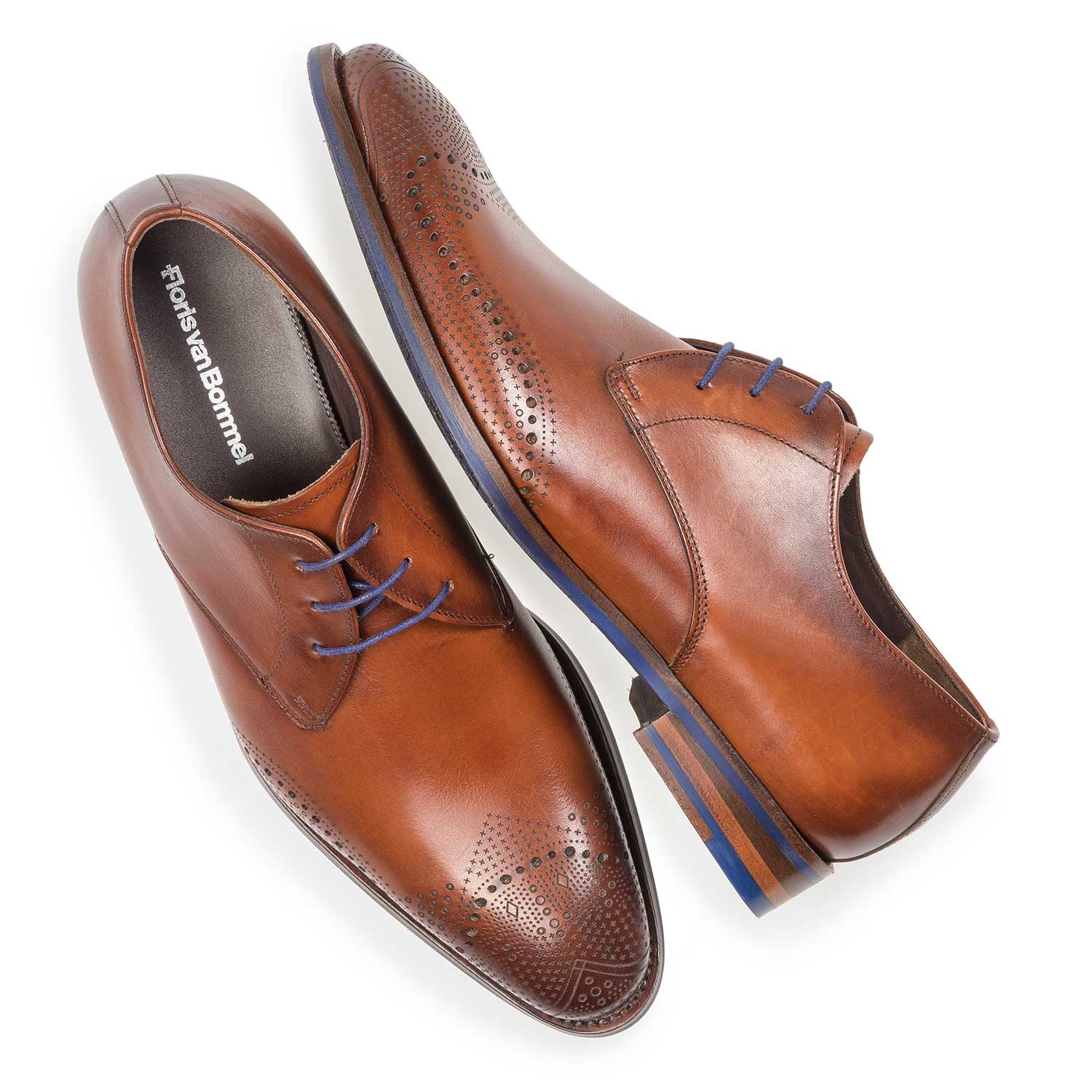 18175/00 - Dark cognac-coloured calf leather lace shoe 18175/00 - Dark cognac-coloured calf leather lace shoe