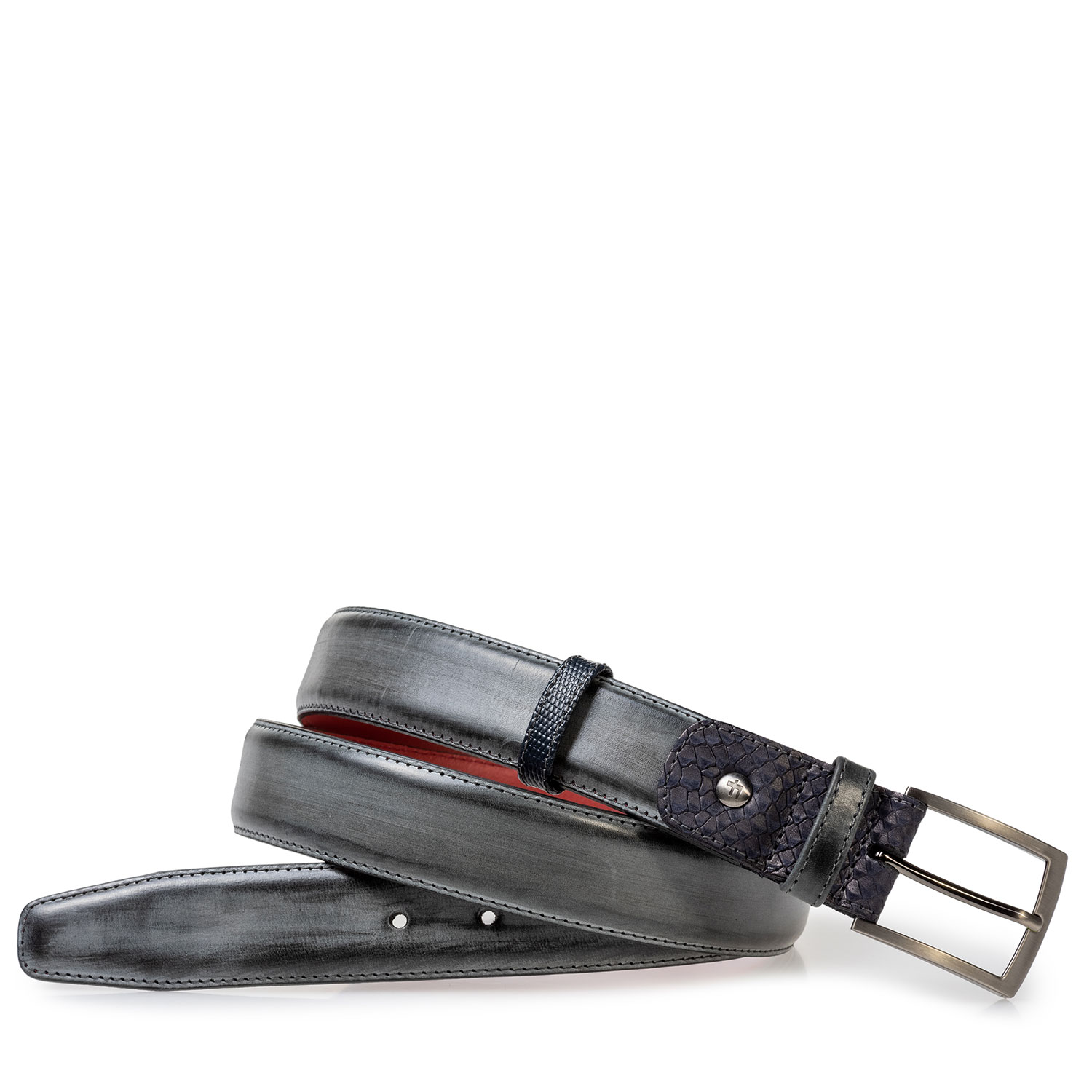 75160/01 - Anthracite grey leather belt 75160/01 - Anthracite grey leather belt