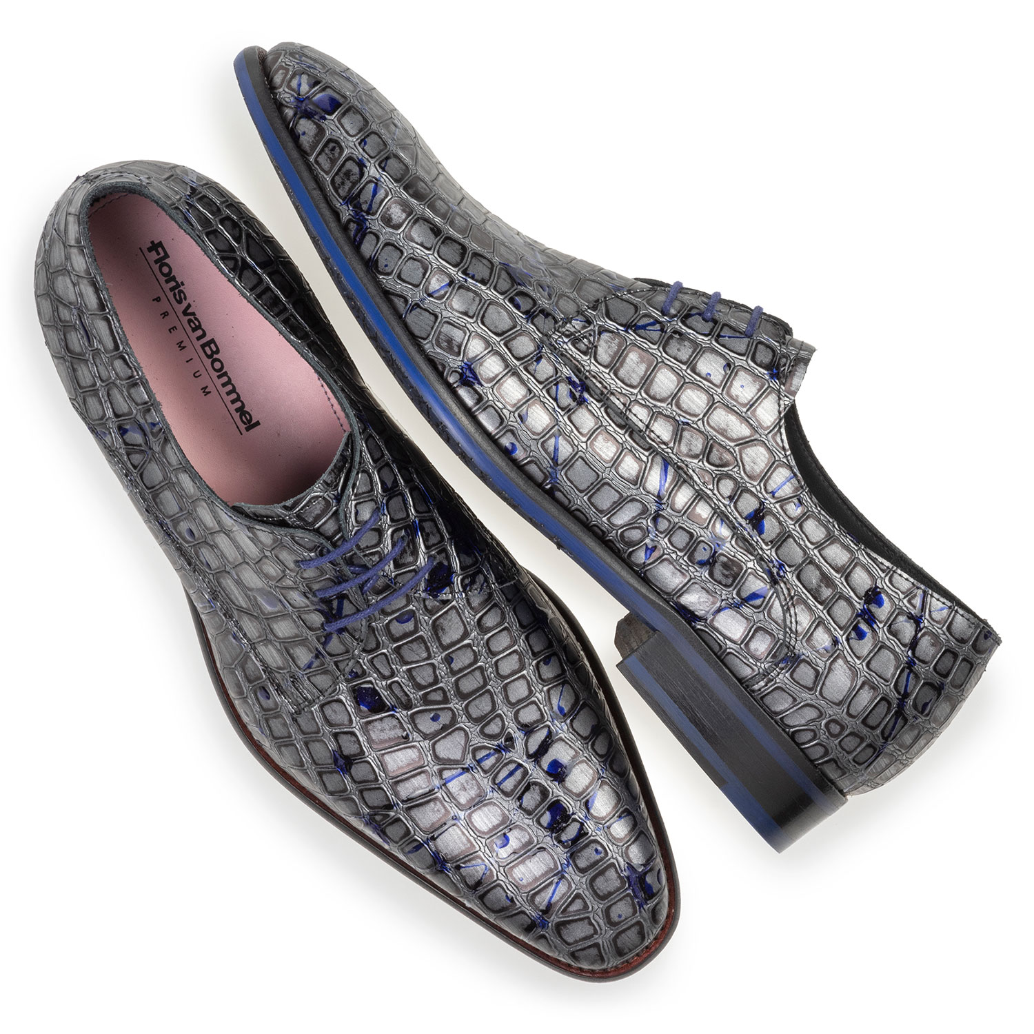 18268/03 - Veterschoen metallic grijs 18268/03 - Veterschoen metallic grijs