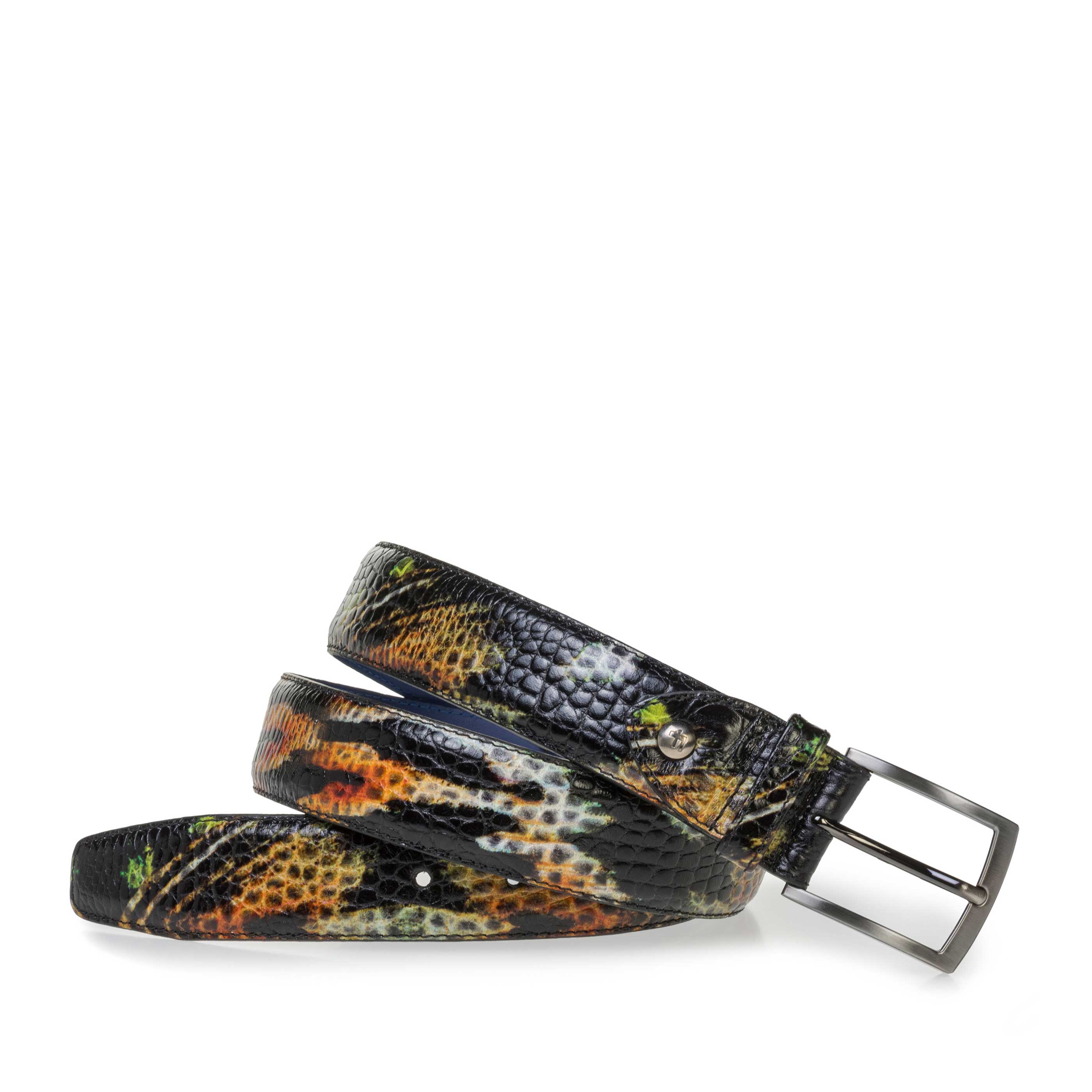 75200/94 - Premium leren riem oranje/geel 75200/94 - Premium leren riem oranje/geel