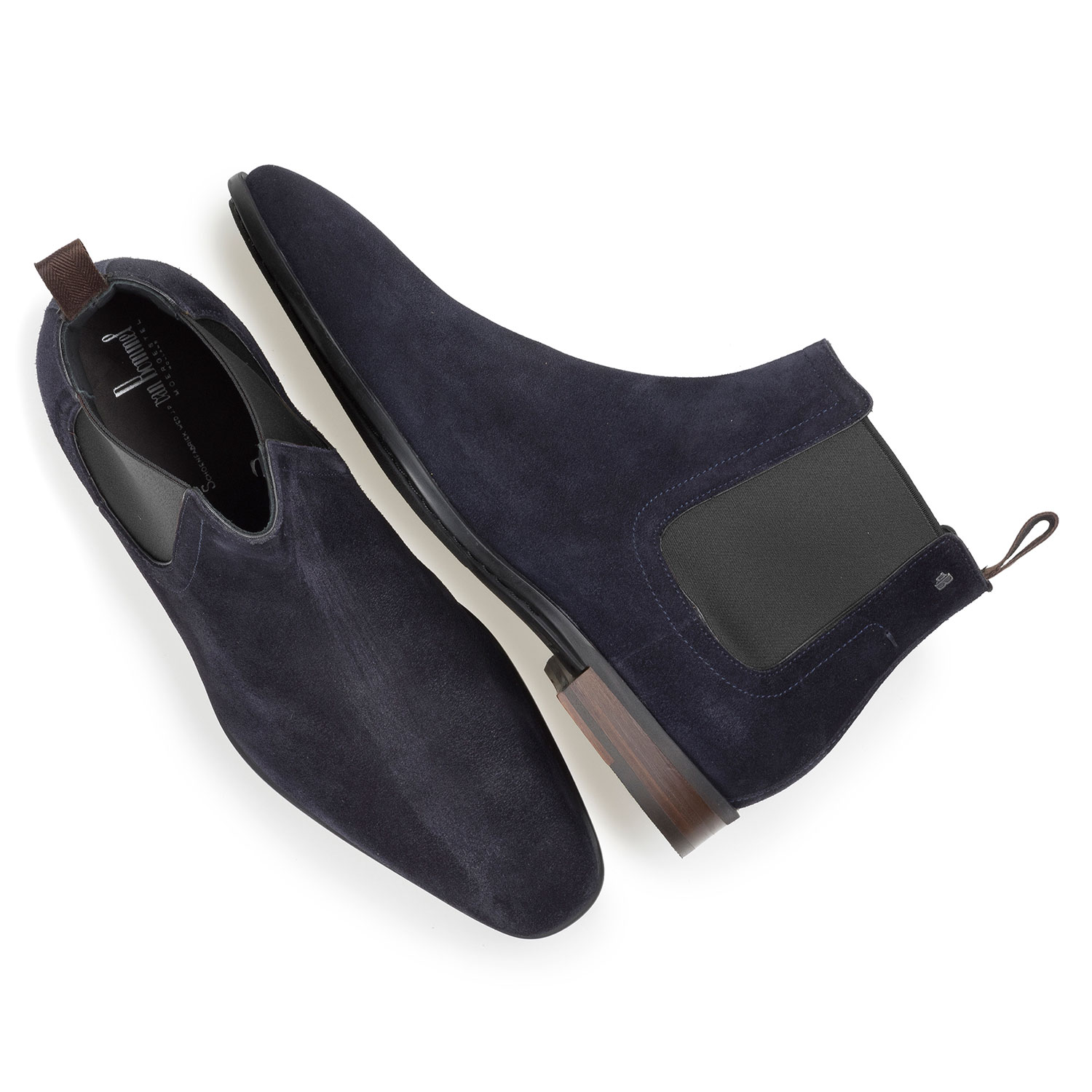 10342/01 - Dark blue waxed suede leather Chelsea boot 10342/01 - Dark blue waxed suede leather Chelsea boot