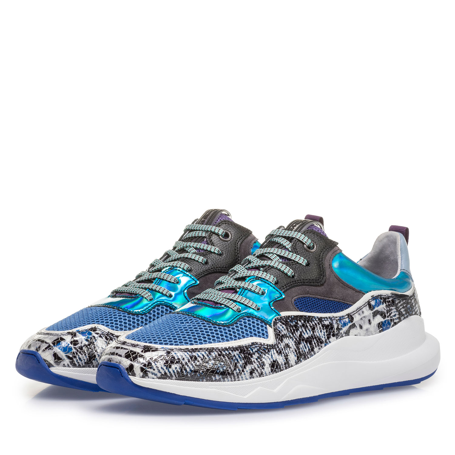 16269/24 - Multi-colour sneaker with grey and blue print 16269/24 - Multi-colour sneaker with grey and blue print