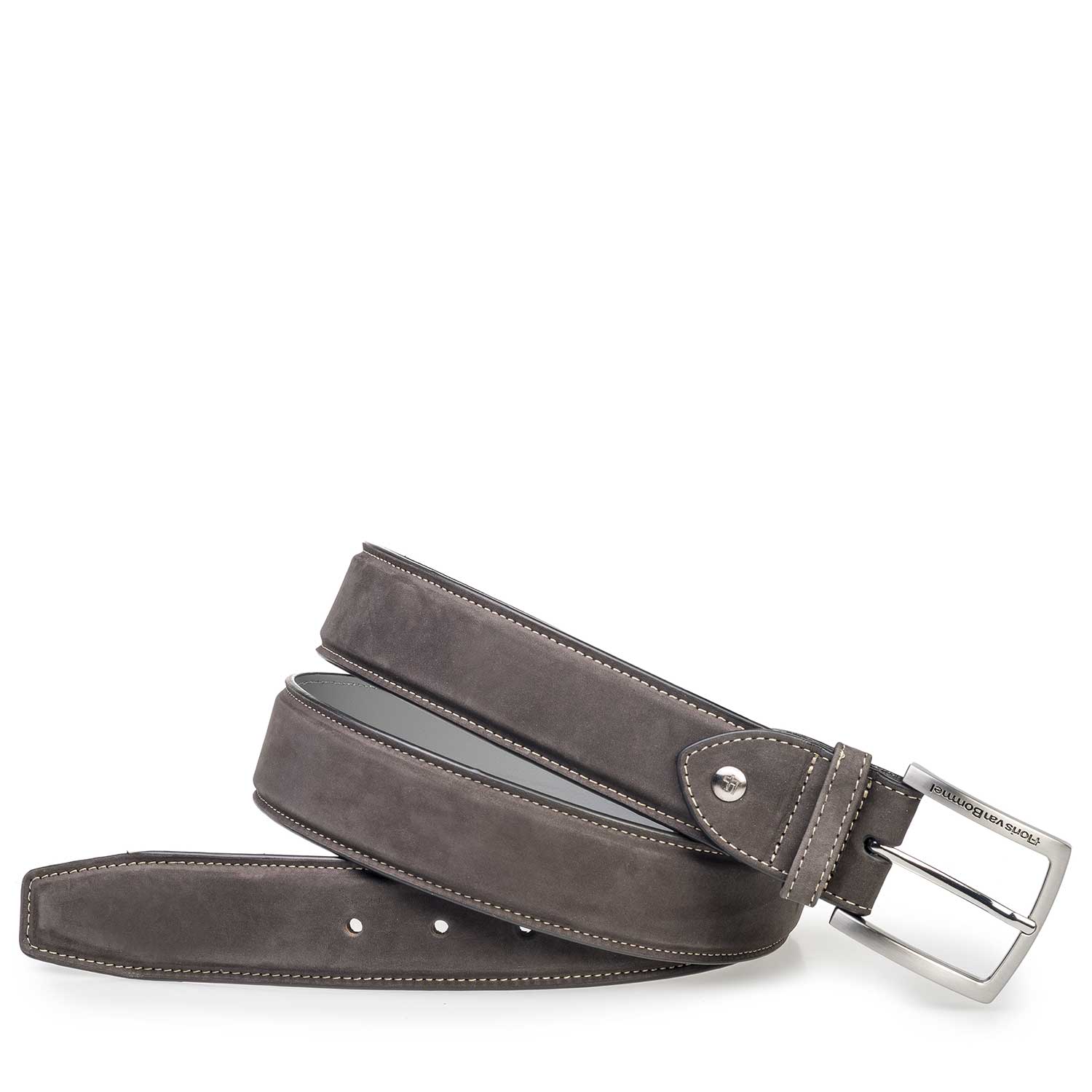 75189/84 - Donkergrijze nubuckleren riem 75189/84 - Donkergrijze nubuckleren riem