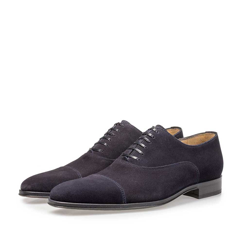 16199/06 - Dark blue calf suede leather lace shoe 16199/06 - Dark blue calf suede leather lace shoe