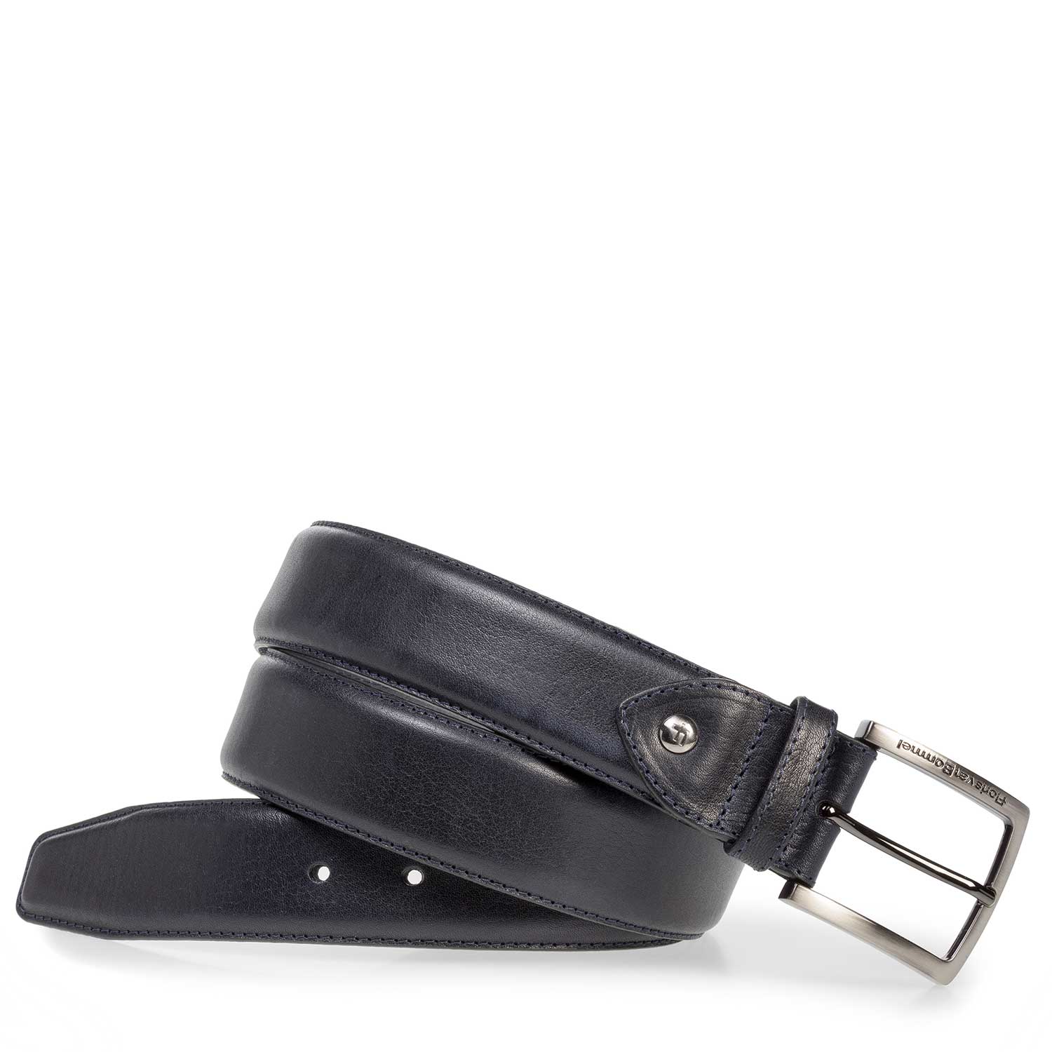 75202/36 - Dark blue calf leather belt 75202/36 - Dark blue calf leather belt
