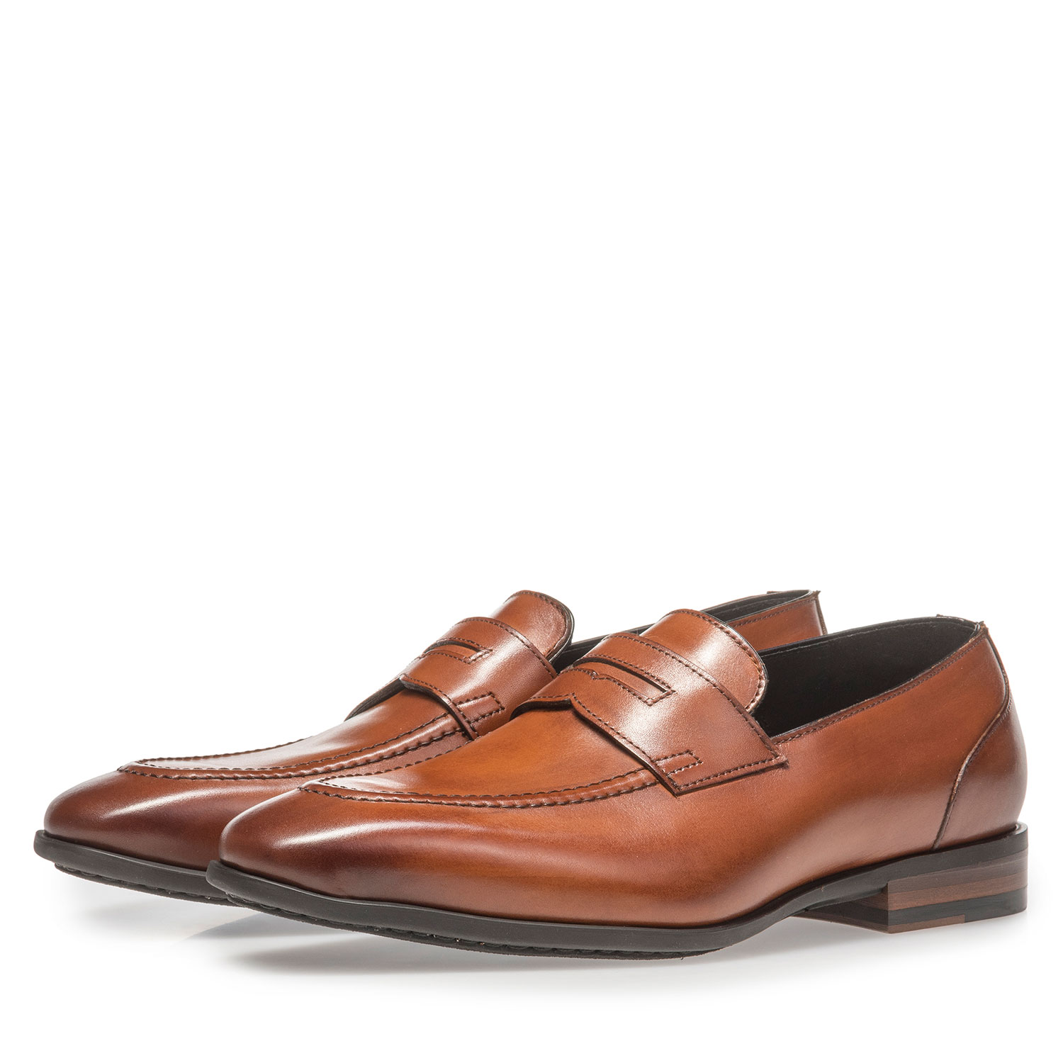 11129/03 - Kalfsleren loafer donker cognac 11129/03 - Kalfsleren loafer donker cognac