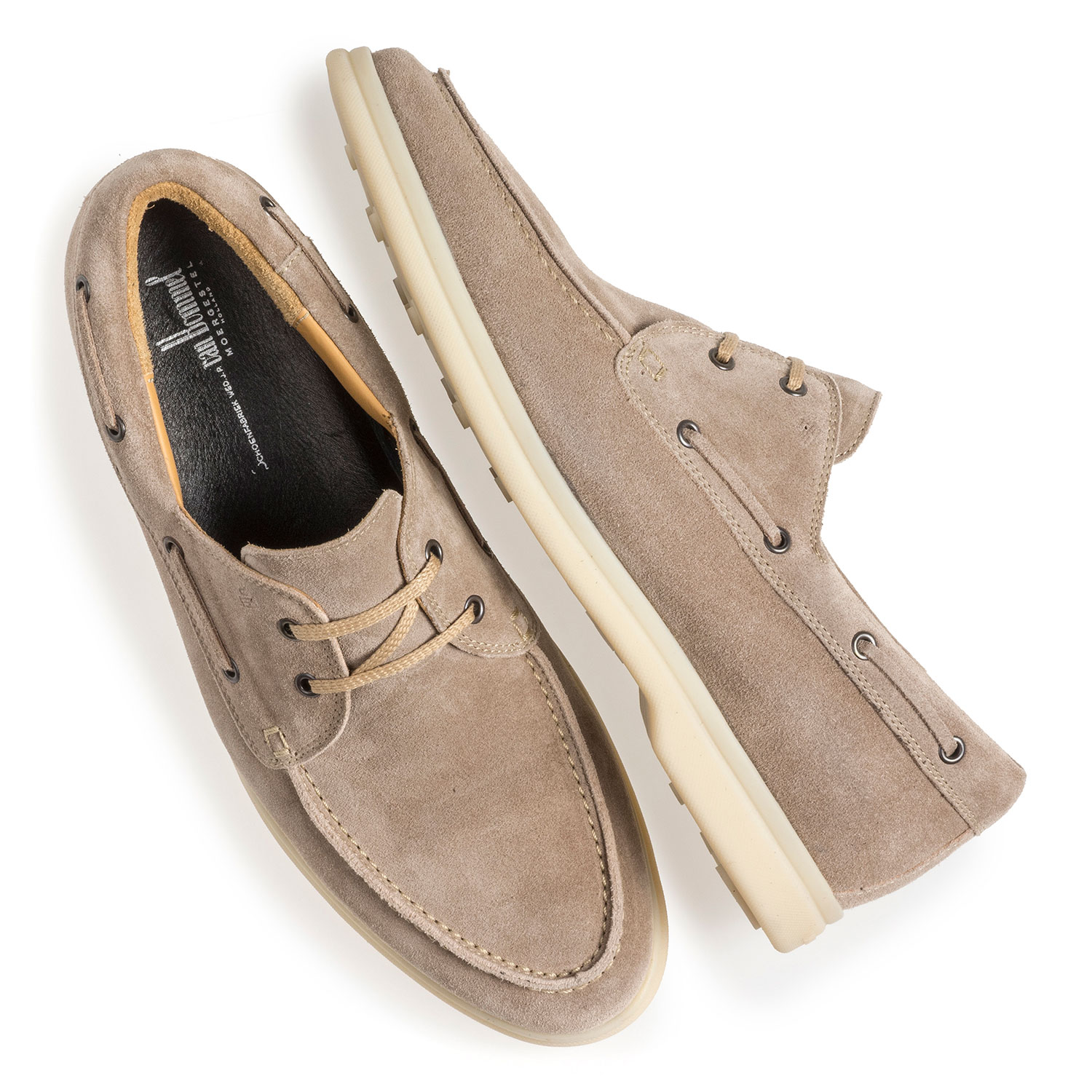 18205/03 - Beige suede leather boat shoe 18205/03 - Beige suede leather boat shoe