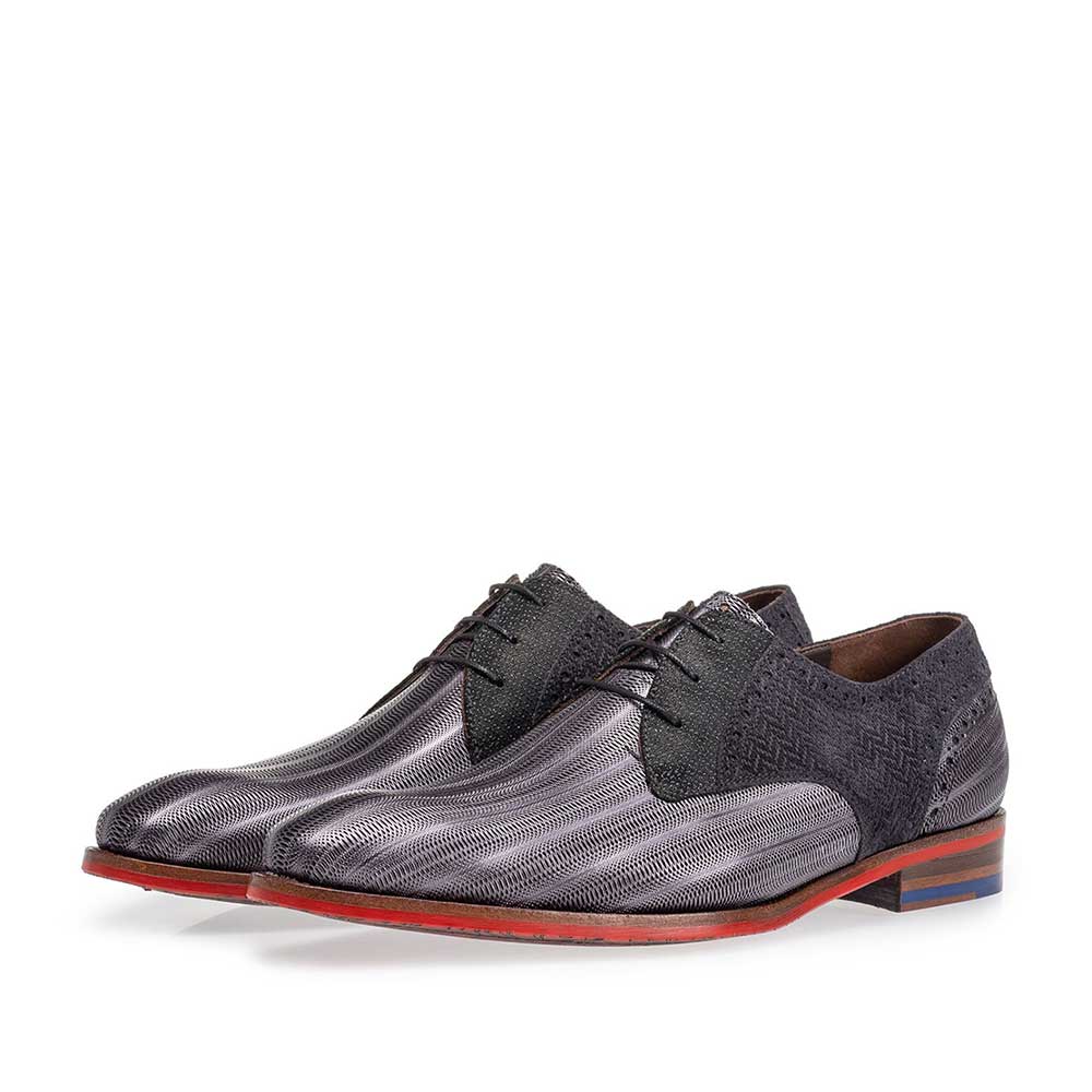 18107/17 - Veterschoen metallic zwart 18107/17 - Veterschoen metallic zwart