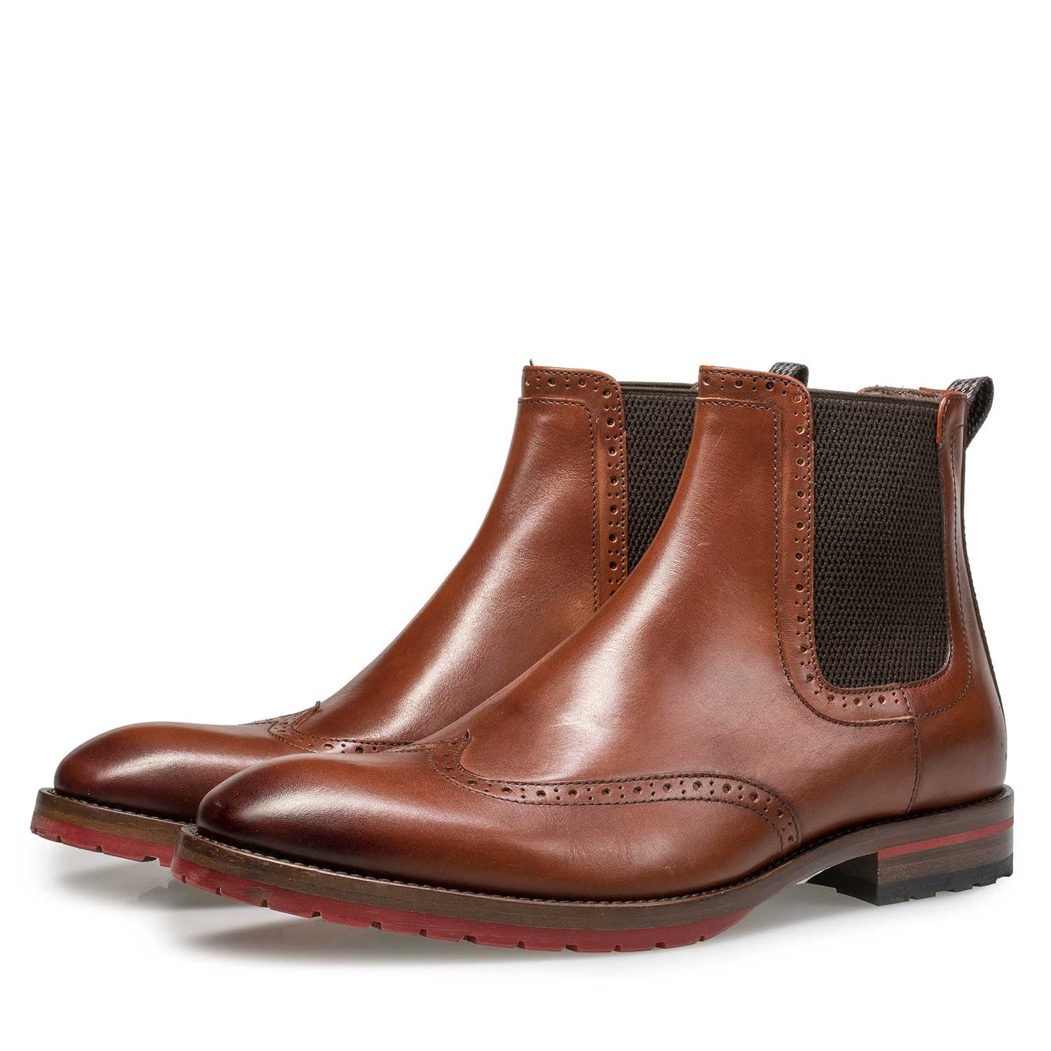10329/03 - Donker cognac kalfsleren chelsea boot 10329/03 - Donker cognac kalfsleren chelsea boot