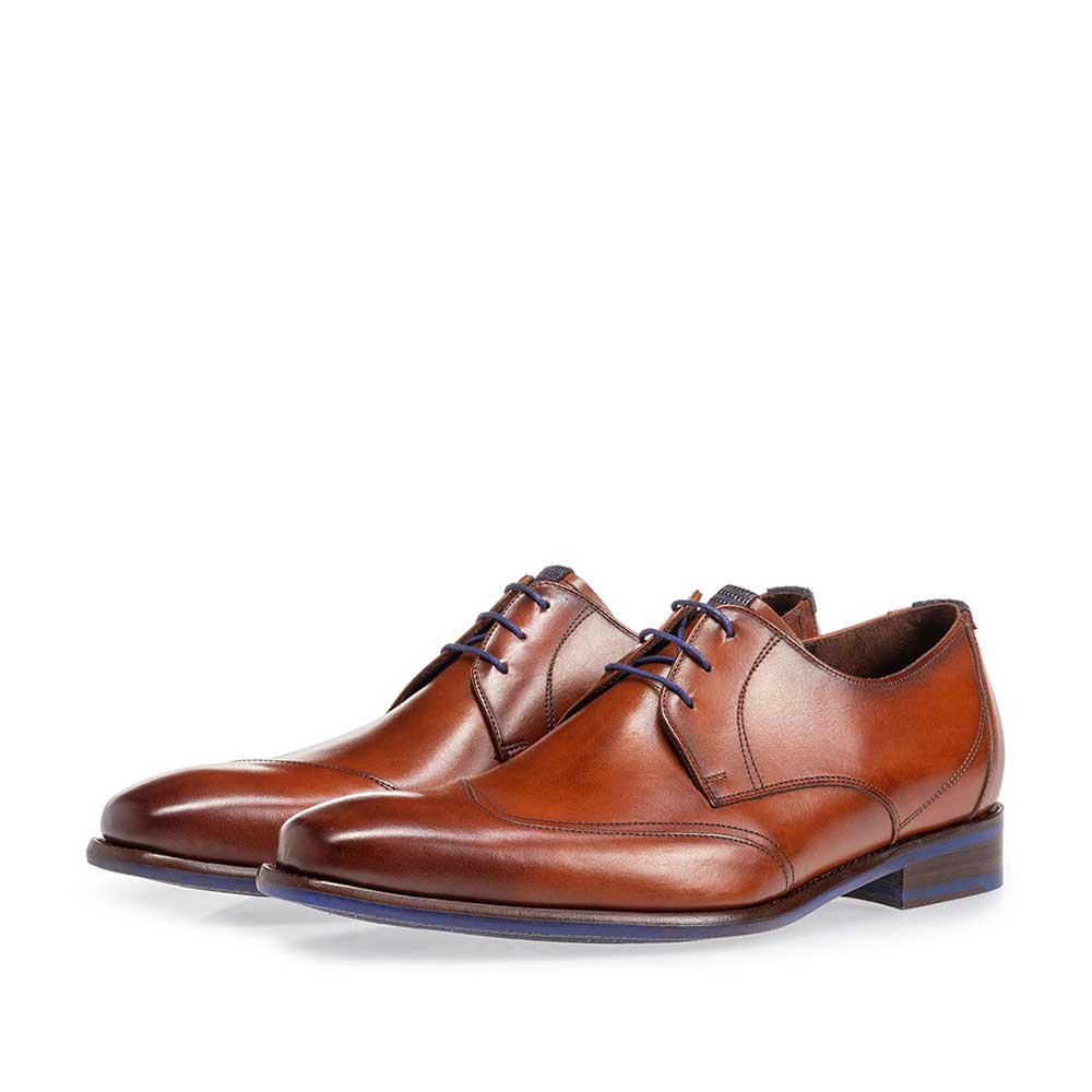 18133/00 - Veterschoen cognac kalfsleer 18133/00 - Veterschoen cognac kalfsleer