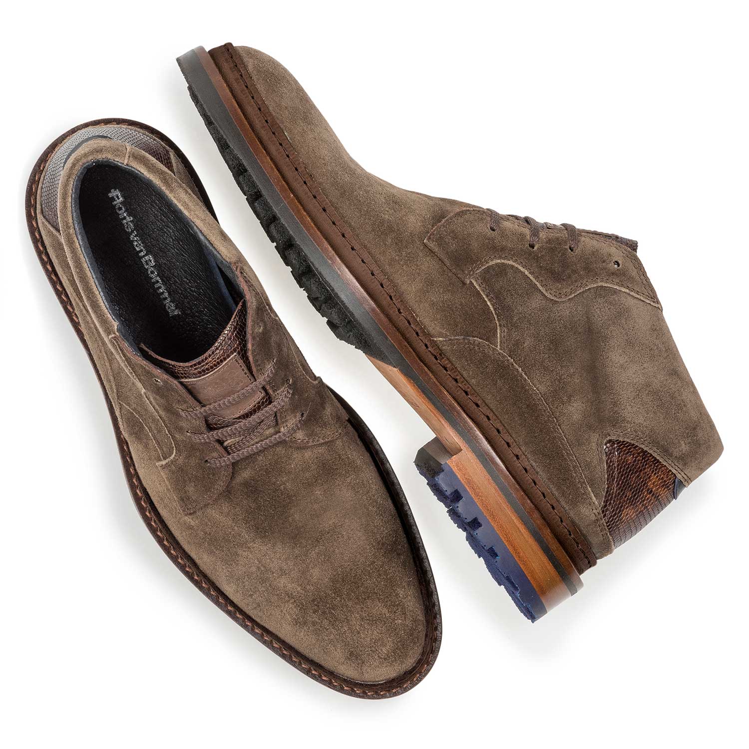 10509/04 - Suède veterboot donker taupe 10509/04 - Suède veterboot donker taupe