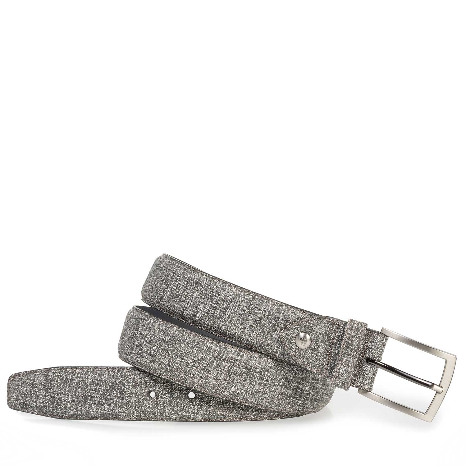 75201/52 - Grey suede leather belt with print 75201/52 - Grey suede leather belt with print