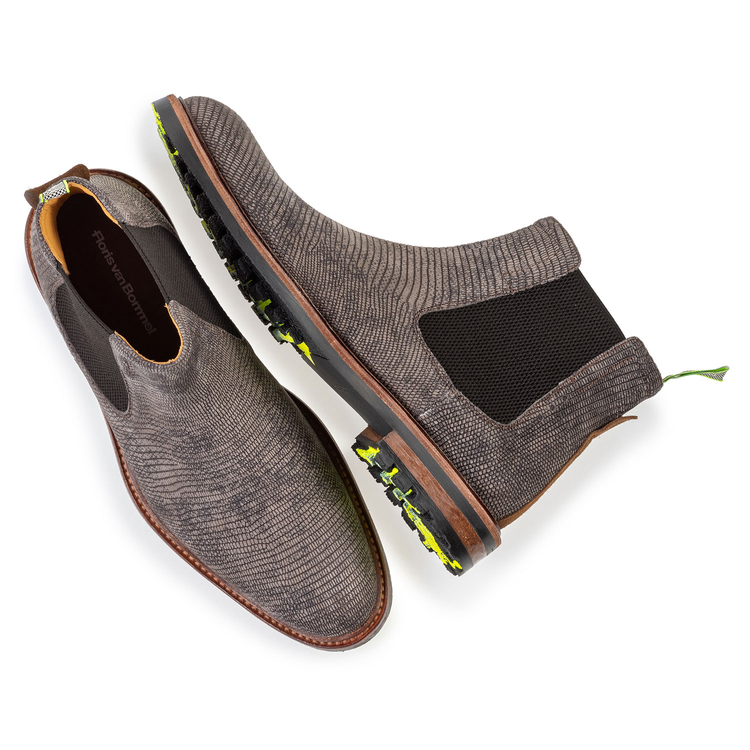 20093/09 - Chelsea boot lizardprint grijs 20093/09 - Chelsea boot lizardprint grijs