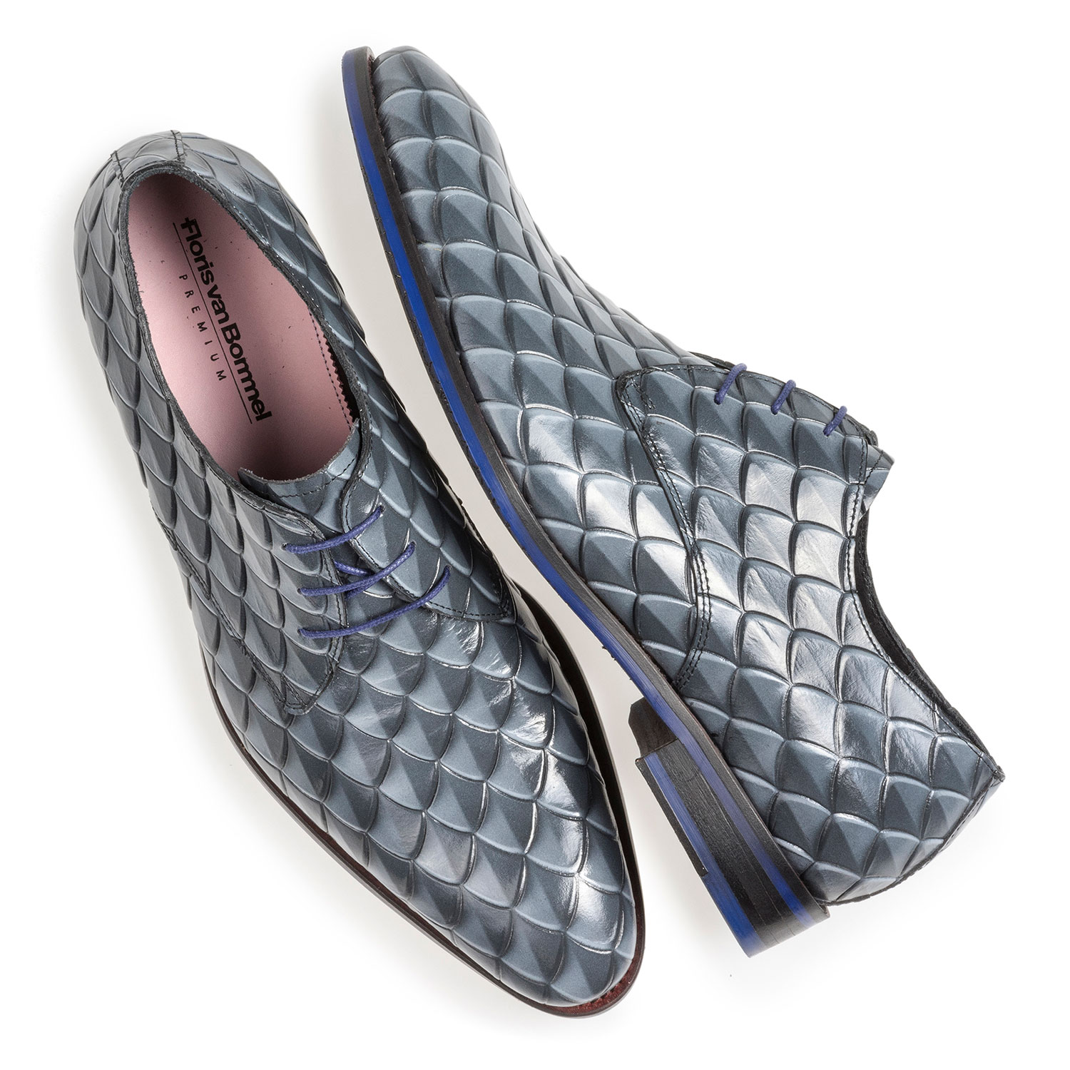 18167/04 - Premium grey lace shoe with print 18167/04 - Premium grey lace shoe with print