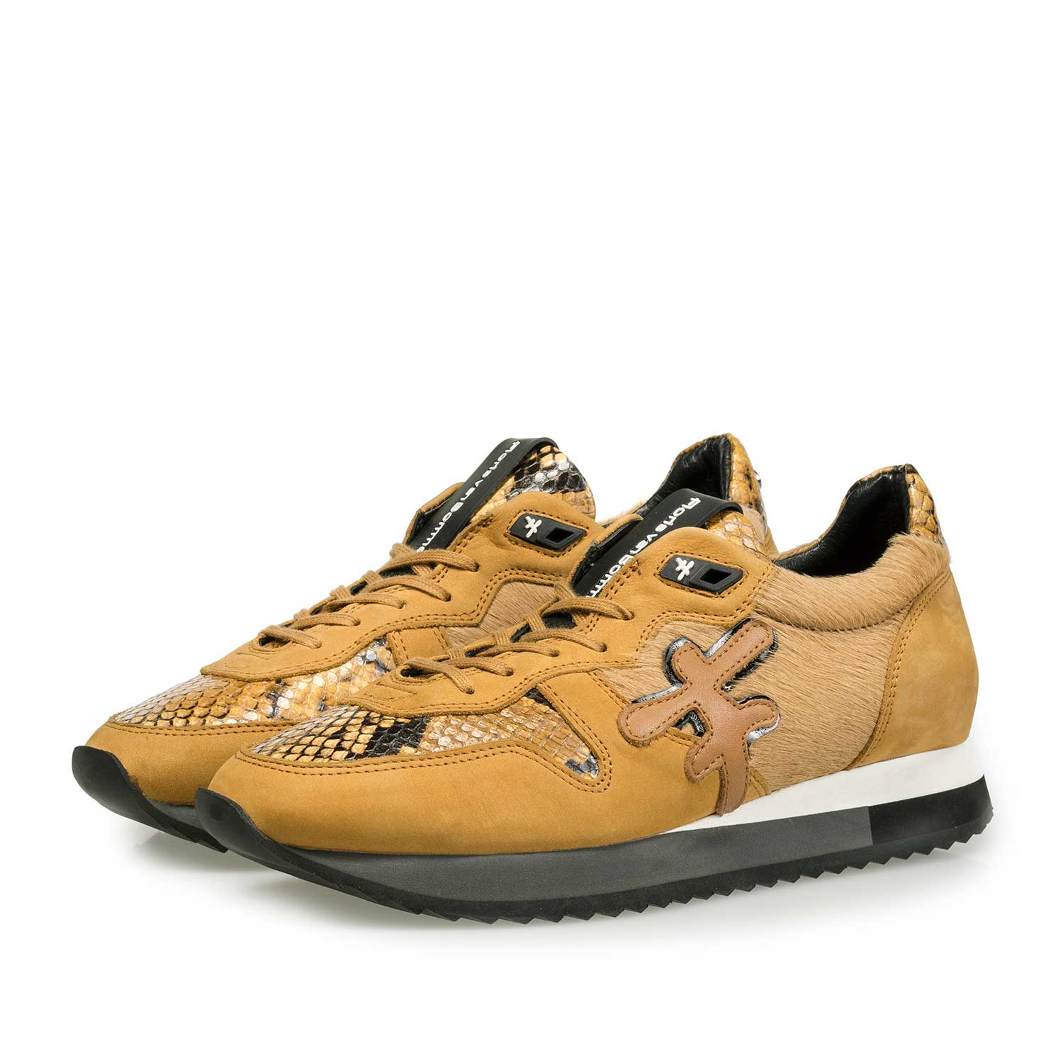 85256/01 - Ochre yellow sneaker with pony hair 85256/01 - Ochre yellow sneaker with pony hair