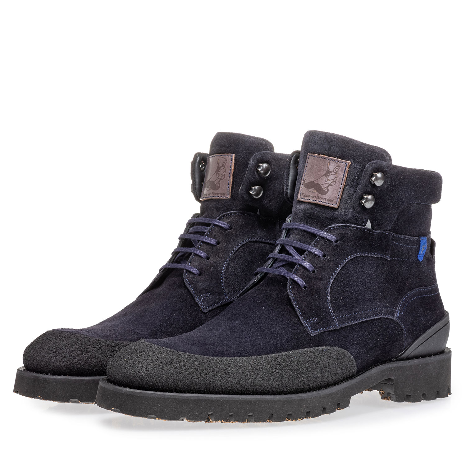 20110/07 - Lace boot blue suede leather 20110/07 - Lace boot blue suede leather