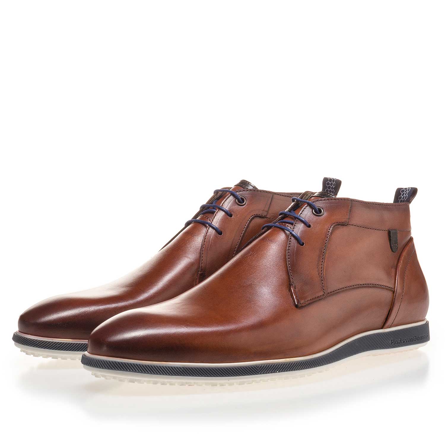 10055/03 - Cognac-coloured calf's leather lace boot 10055/03 - Cognac-coloured calf's leather lace boot