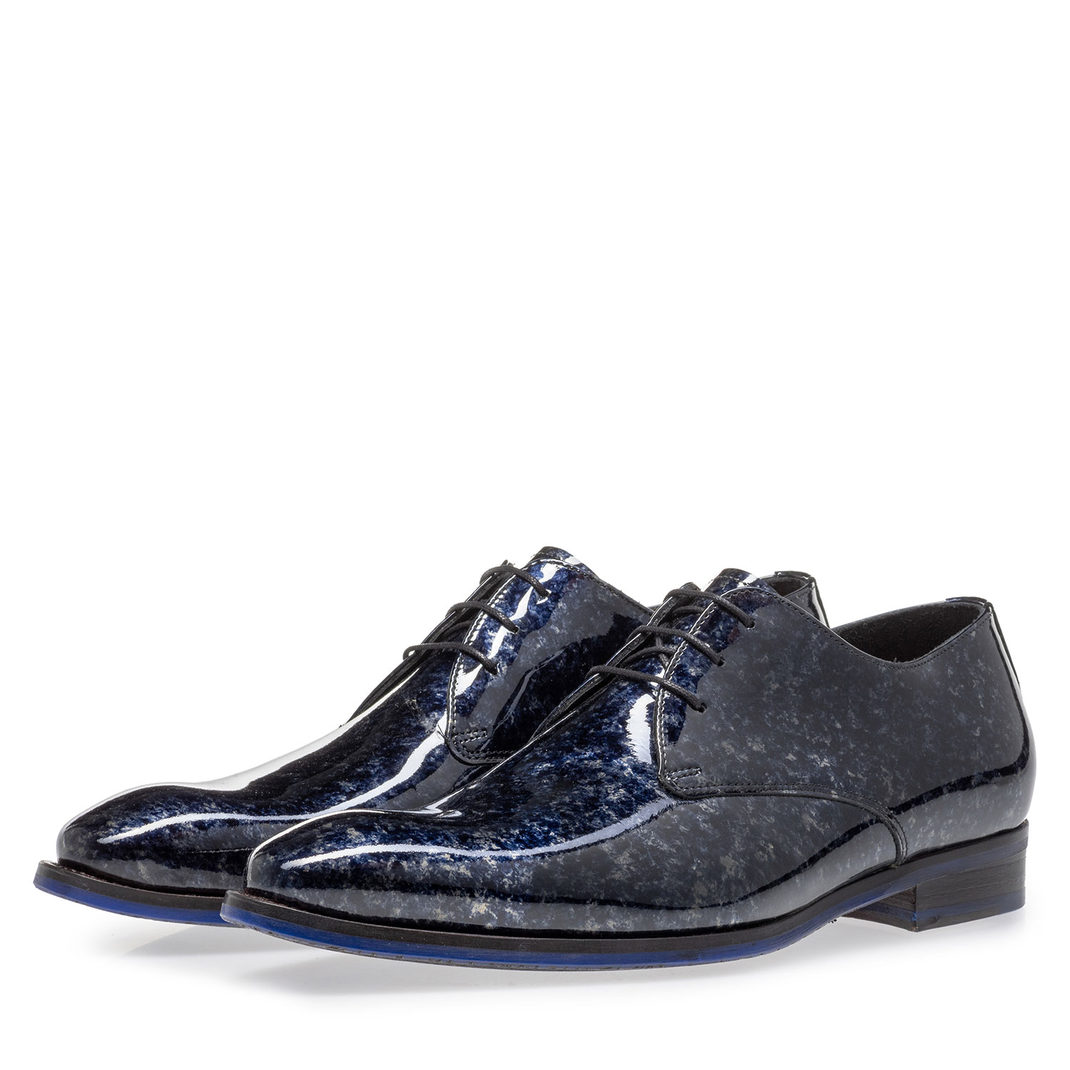 18224/03 - Lace shoe blue patent leather 18224/03 - Lace shoe blue patent leather