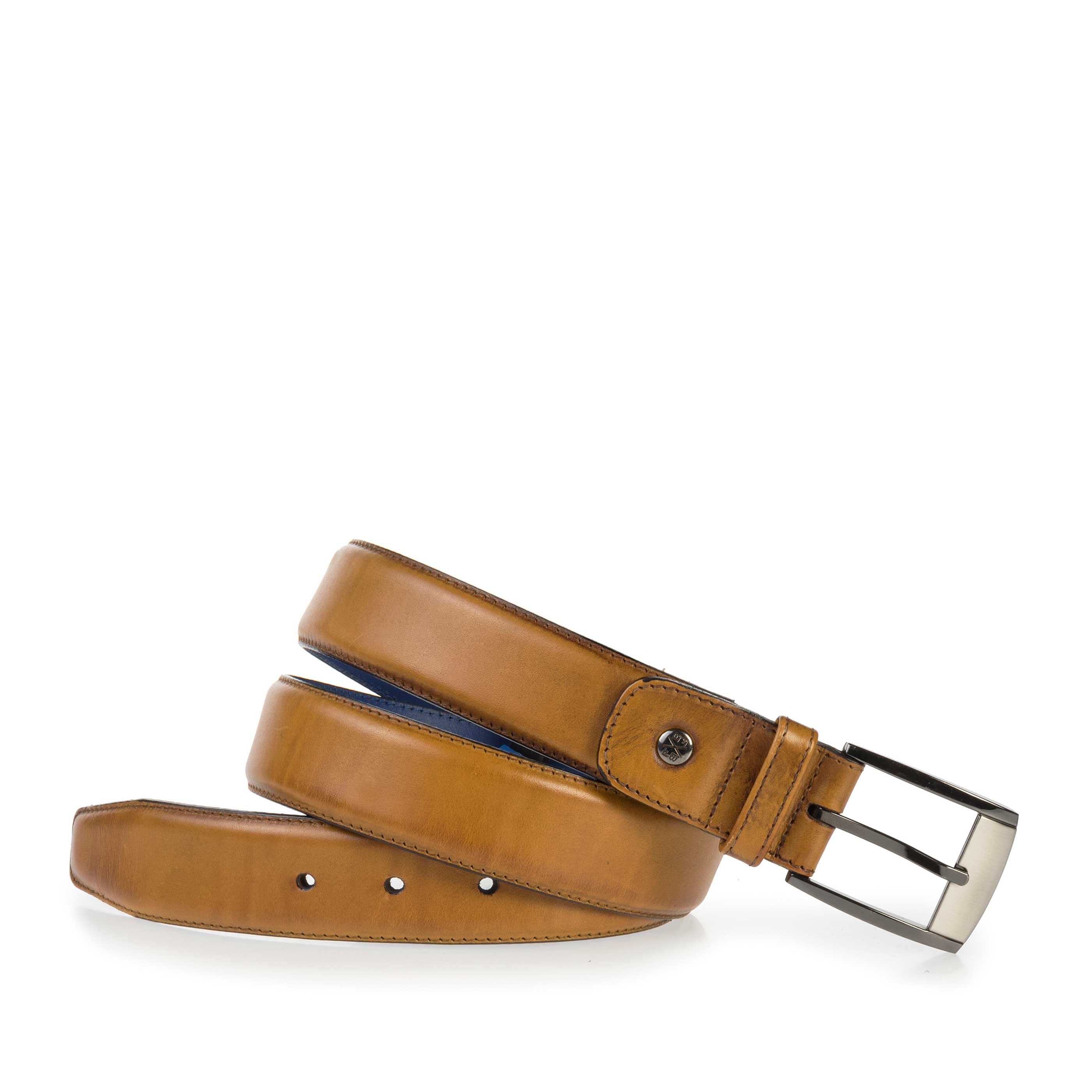 75183/02 - Cognac-coloured calf's leather belt 75183/02 - Cognac-coloured calf's leather belt