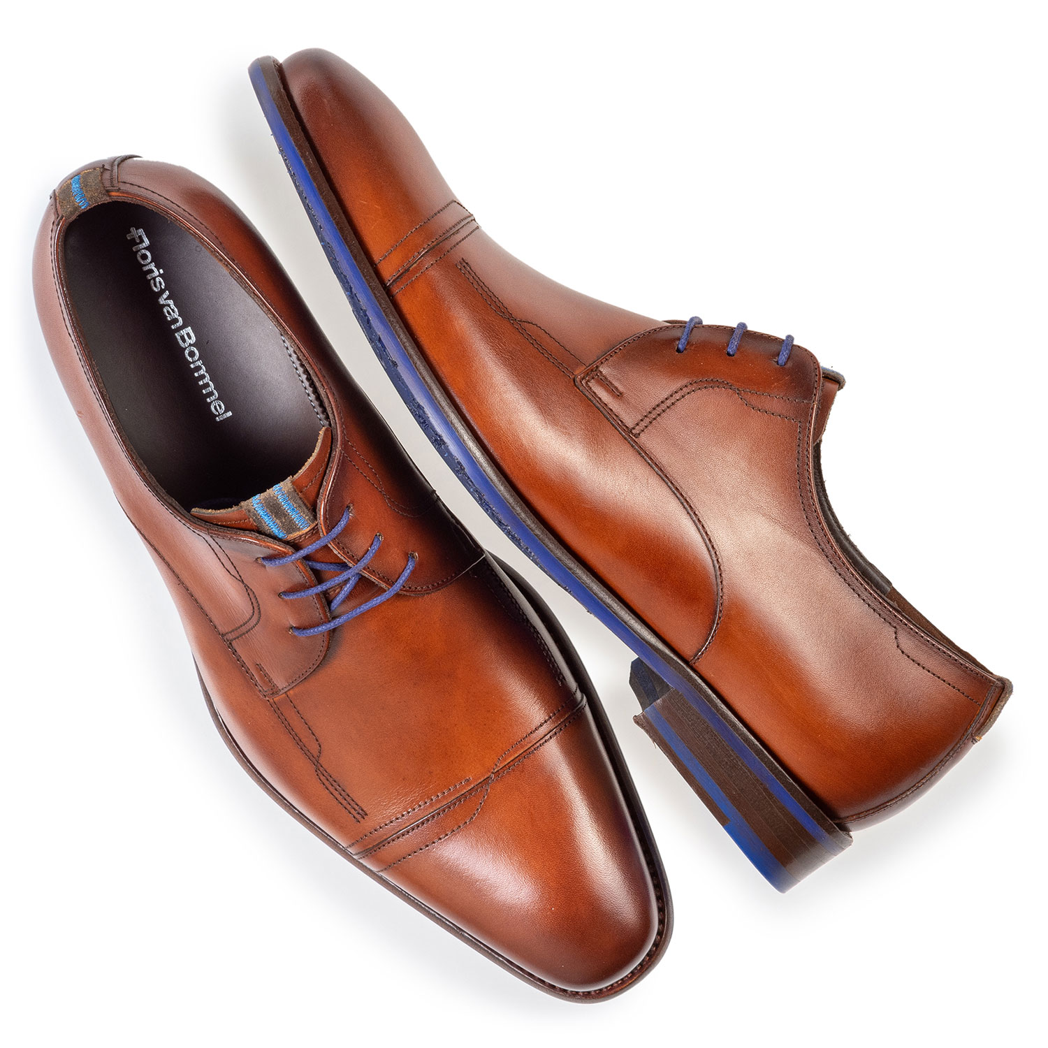 18132/00 - Veterschoen kalfsleer cognac 18132/00 - Veterschoen kalfsleer cognac