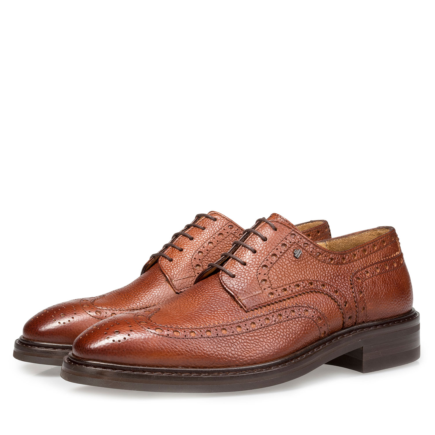 17093/05 - Cognac-coloured leather brogue lace shoe 17093/05 - Cognac-coloured leather brogue lace shoe