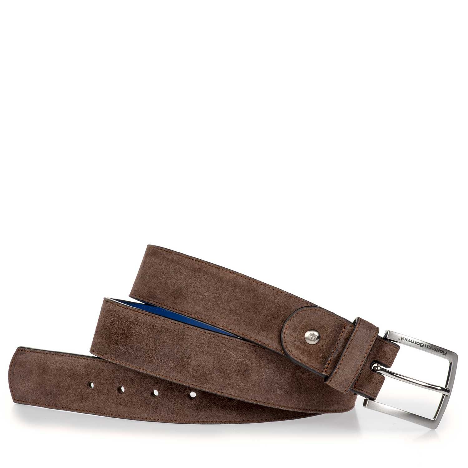 75166/08 - Donkerbruine suède riem 75166/08 - Donkerbruine suède riem