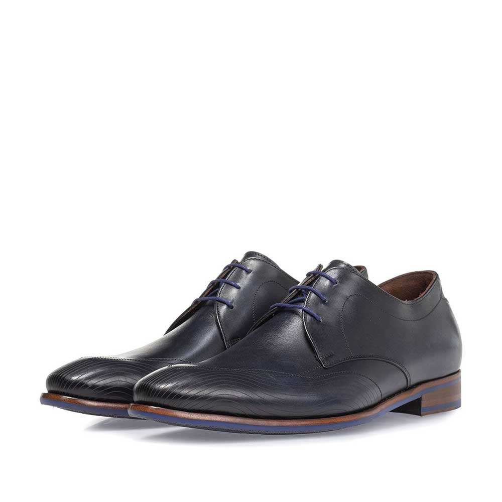 18177/01 - Lace shoe calf leather blue 18177/01 - Lace shoe calf leather blue