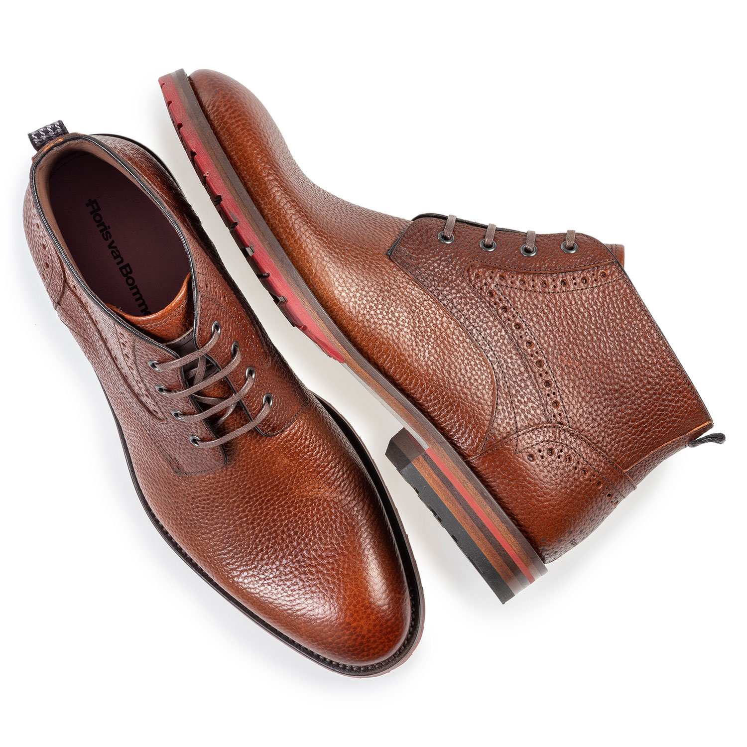 10317/25 - Lace boot structured leather cognac 10317/25 - Lace boot structured leather cognac