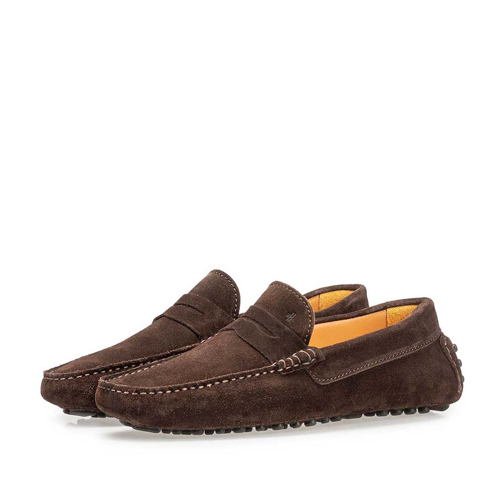 15100/00 - Dark brown suede leather moccasin 15100/00 - Dark brown suede leather moccasin