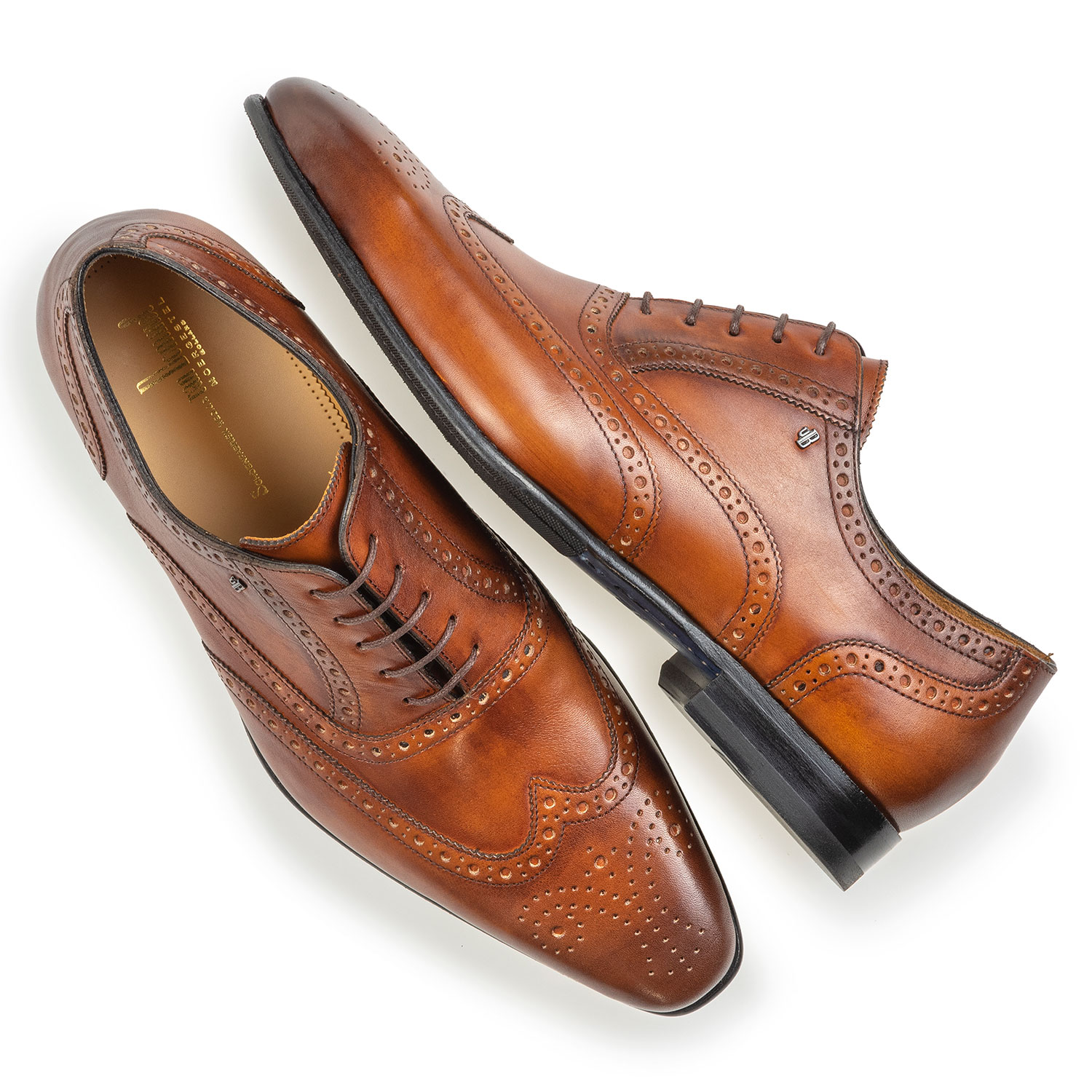 19295/03 - Brogue donker cognac kalfsleer 19295/03 - Brogue donker cognac kalfsleer
